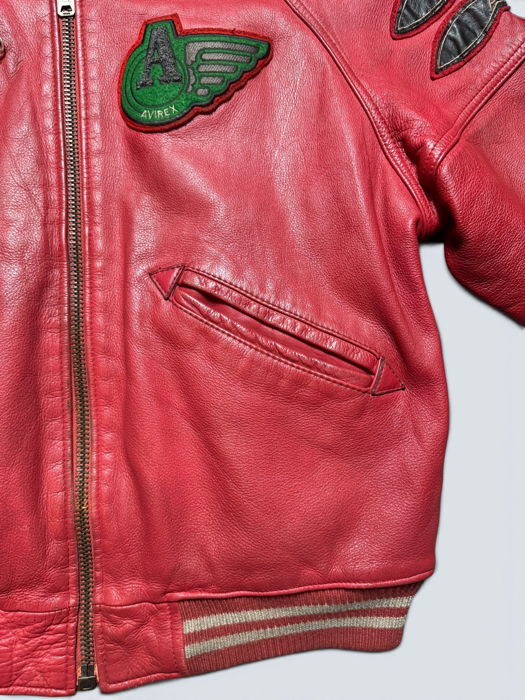Jacket cuir varsity sport Avirex ltd Champions made in USA red vintage 90’s - XS/S