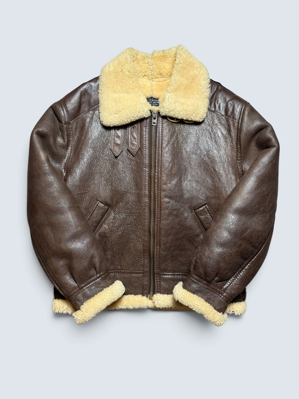 Jacket cuir flight shearling B-3 Covington made in USA usaf brown vintage 70’s - 42 (L)