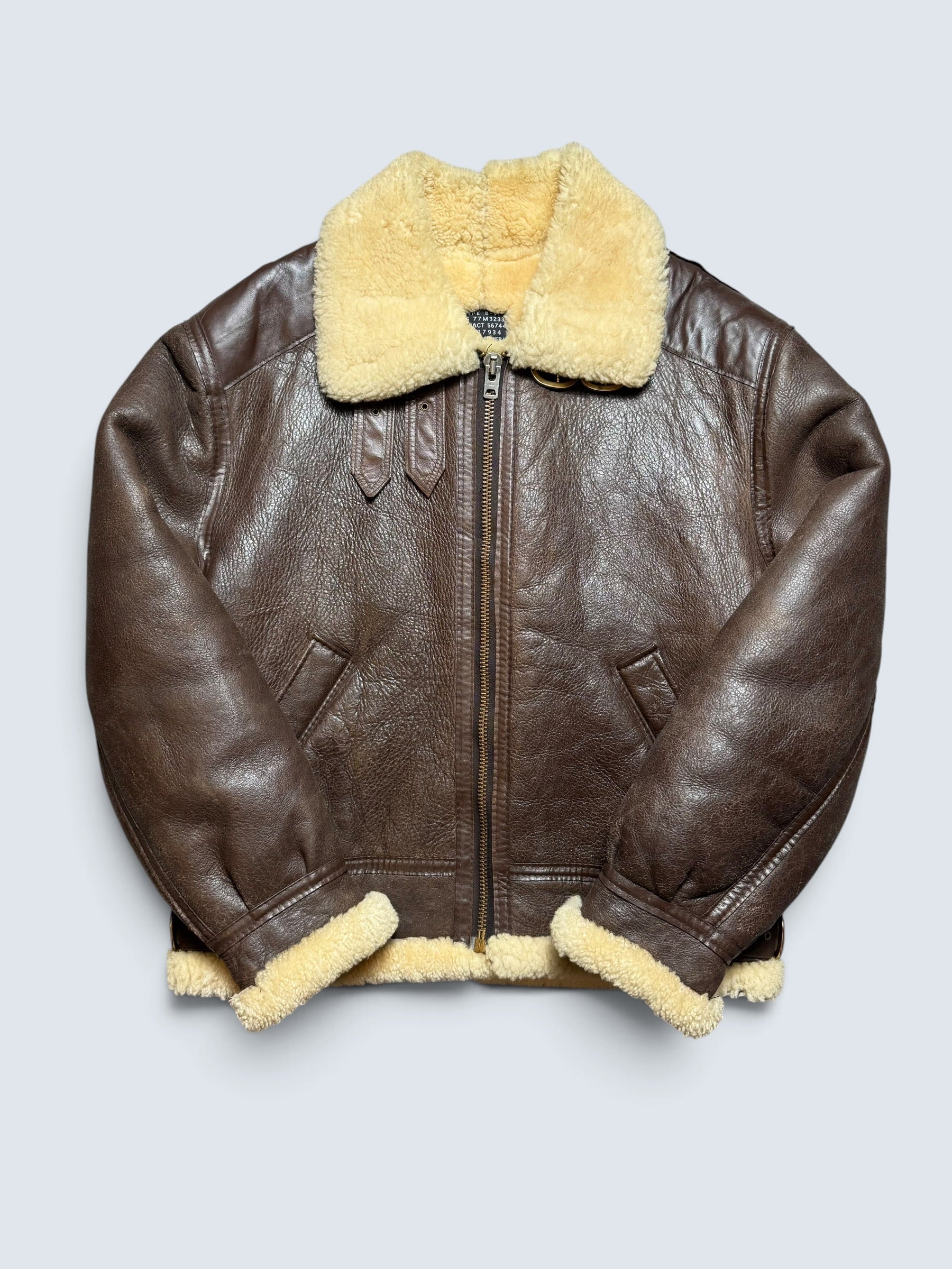 Jacket cuir flight shearling B-3 Covington made in USA usaf brown vintage 70’s - 42 (L)