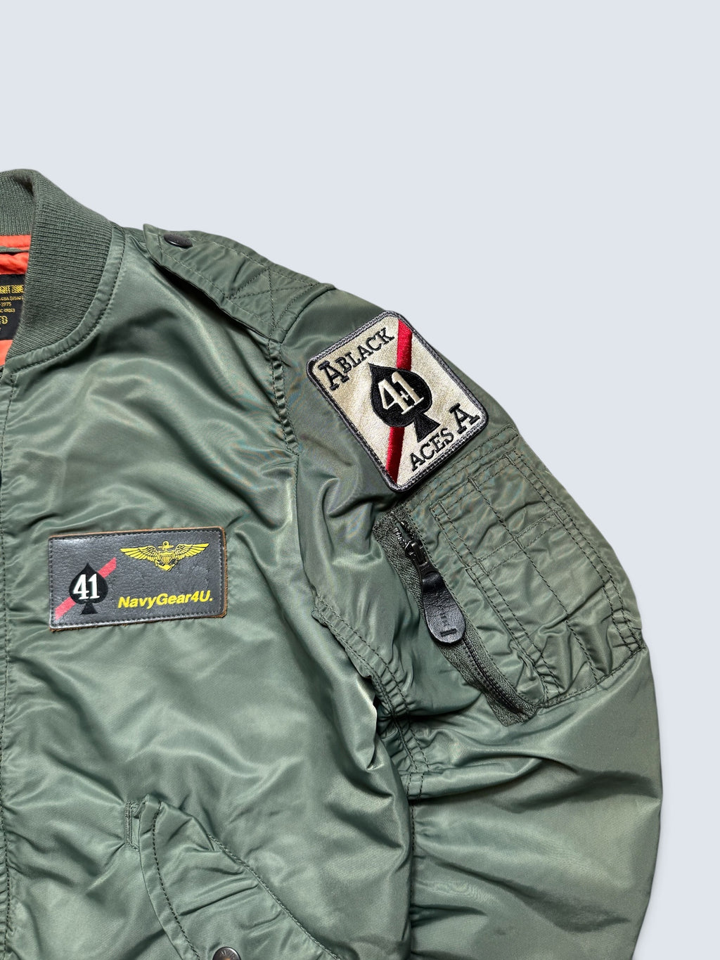 Jacket bomber flight L-2b Avirex ltd top gun usaf full patch kaki vintage 00’s - M