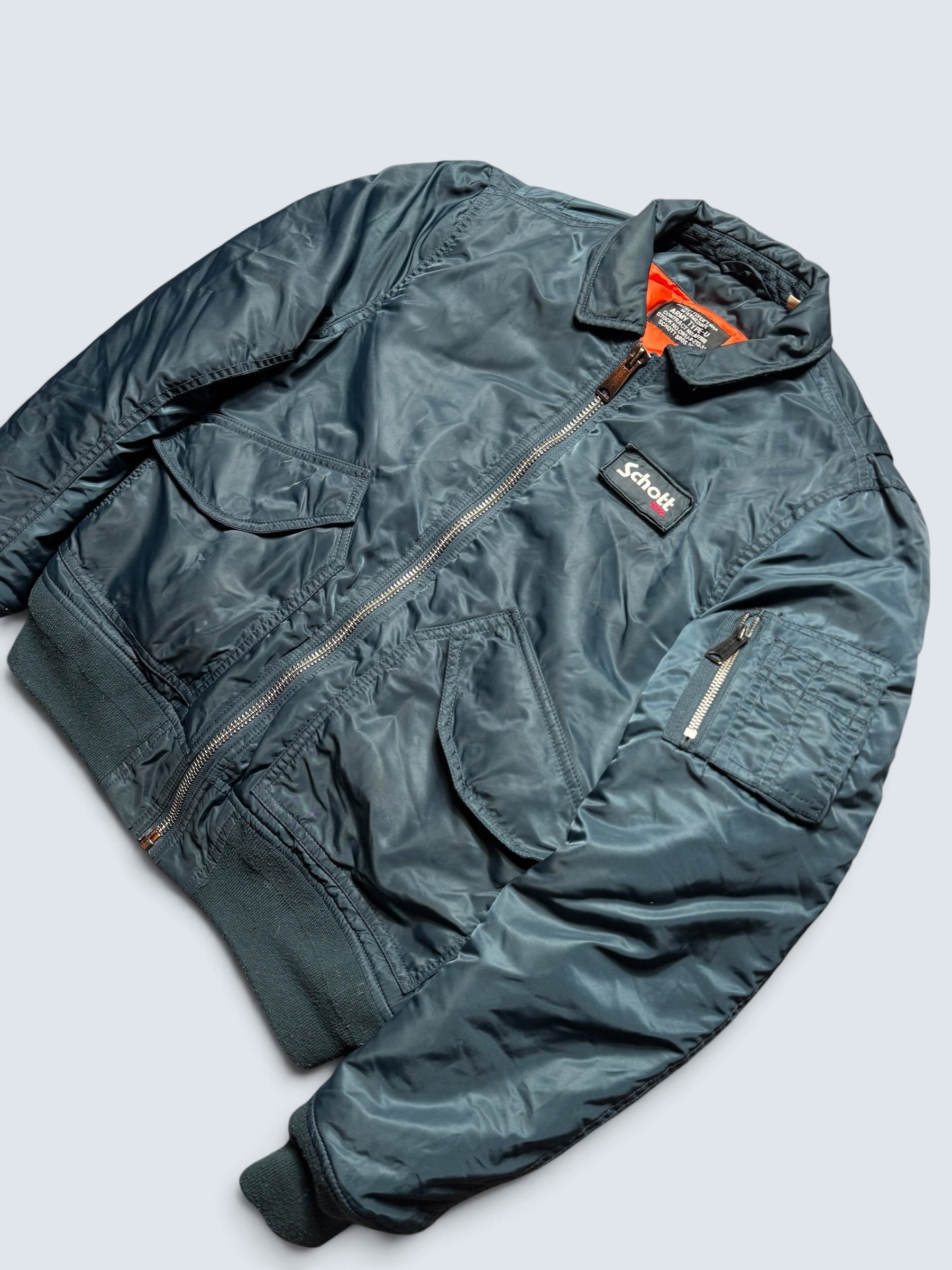Jackket nylon bomber flight Schott Bros. Inc CWU TYPE-U navy vintage 00's - M