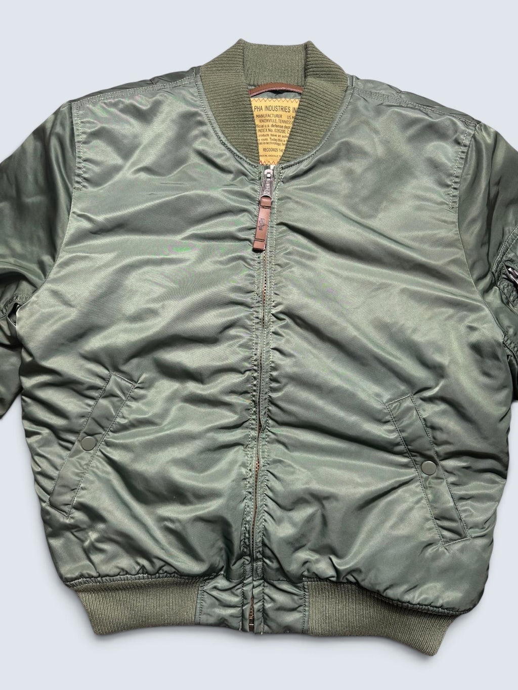 Jacket nylon bomber flight Ma-1 Alpha Industries usaf sage green - M