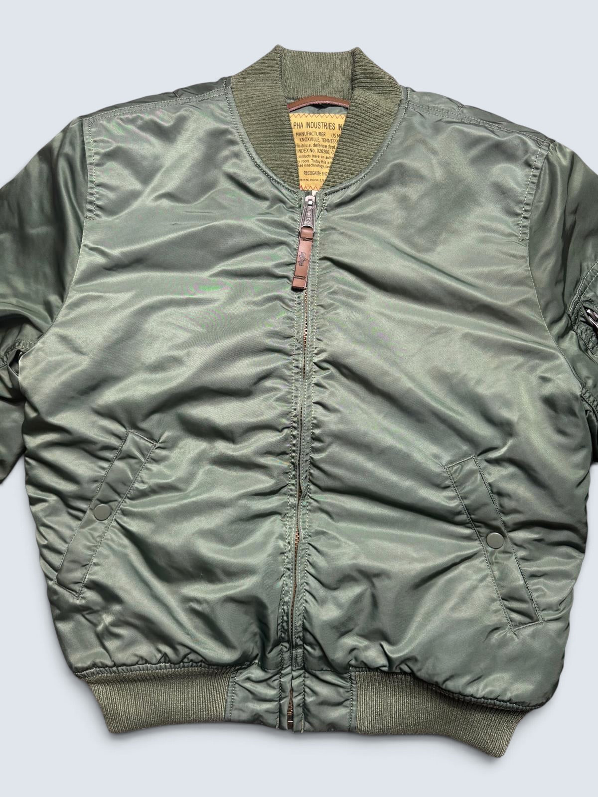 Jacket nylon bomber flight Ma-1 Alpha Industries usaf sage green - M