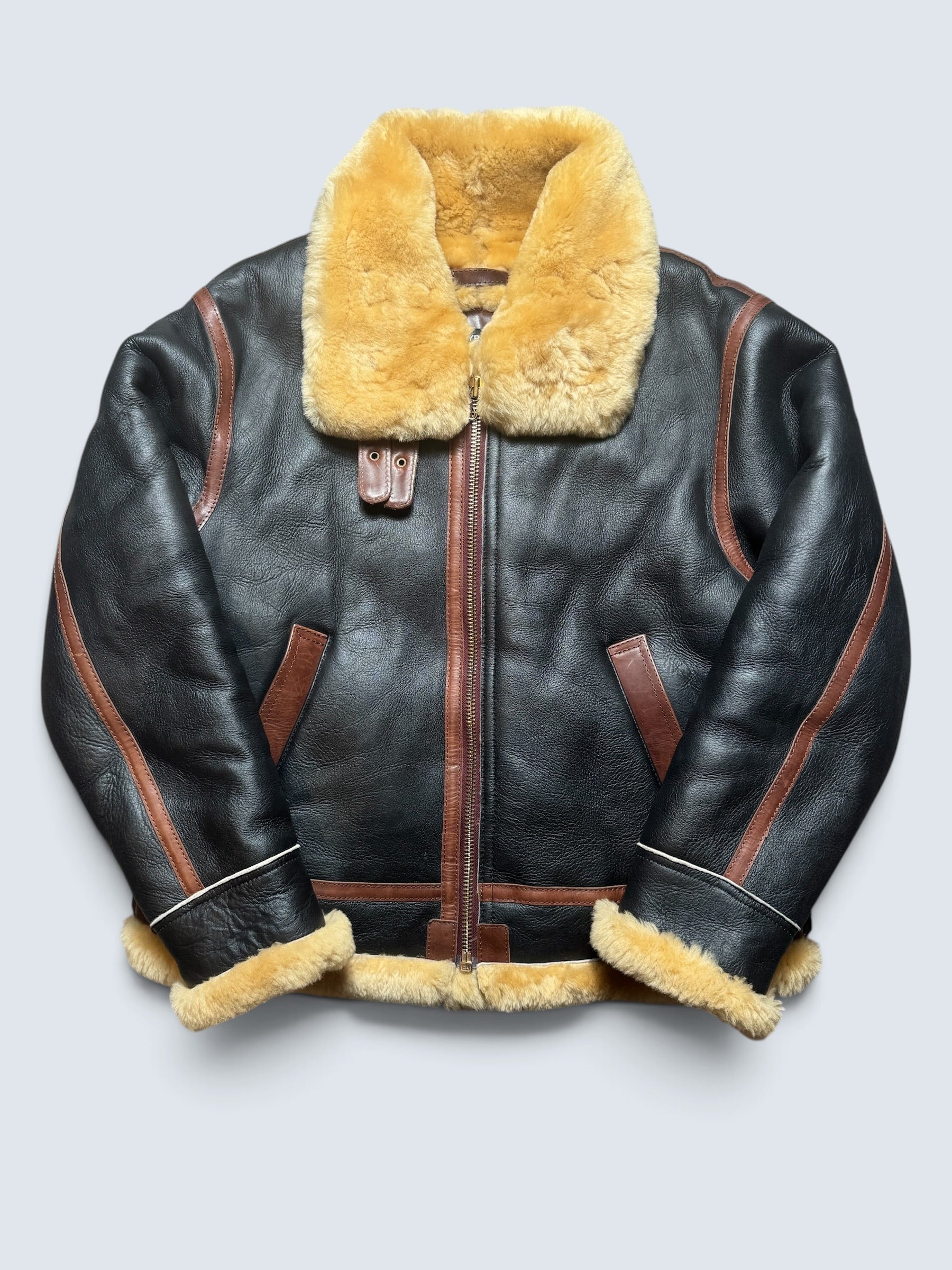 Jacket cuir bomber flight shearling B-3 Avirex Limited Japan exclusive usaf 00's - XL