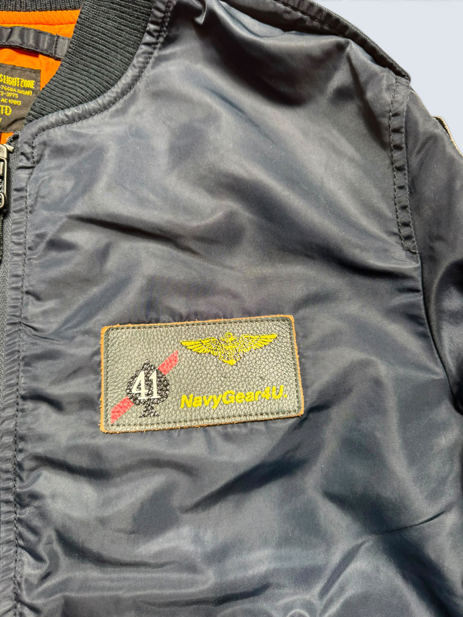 Jacket bomber flight L-2b Avirex ltd Japan exclusive top gun usaf full patch navy 00’s - S/M