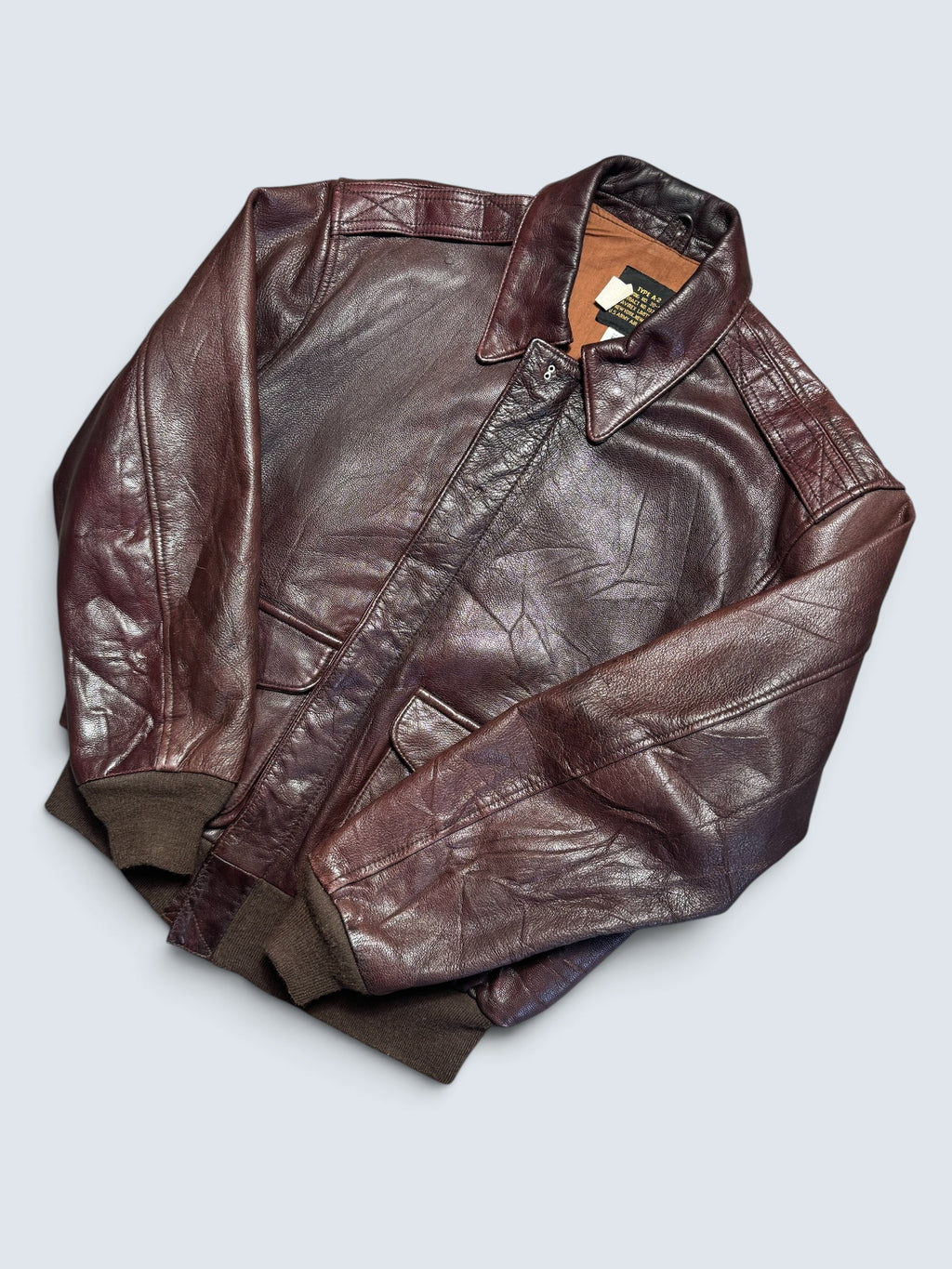 Jacket cuir goatskin flight A-2 Avirex made in USA usaf brown 70’s- 42 (L)