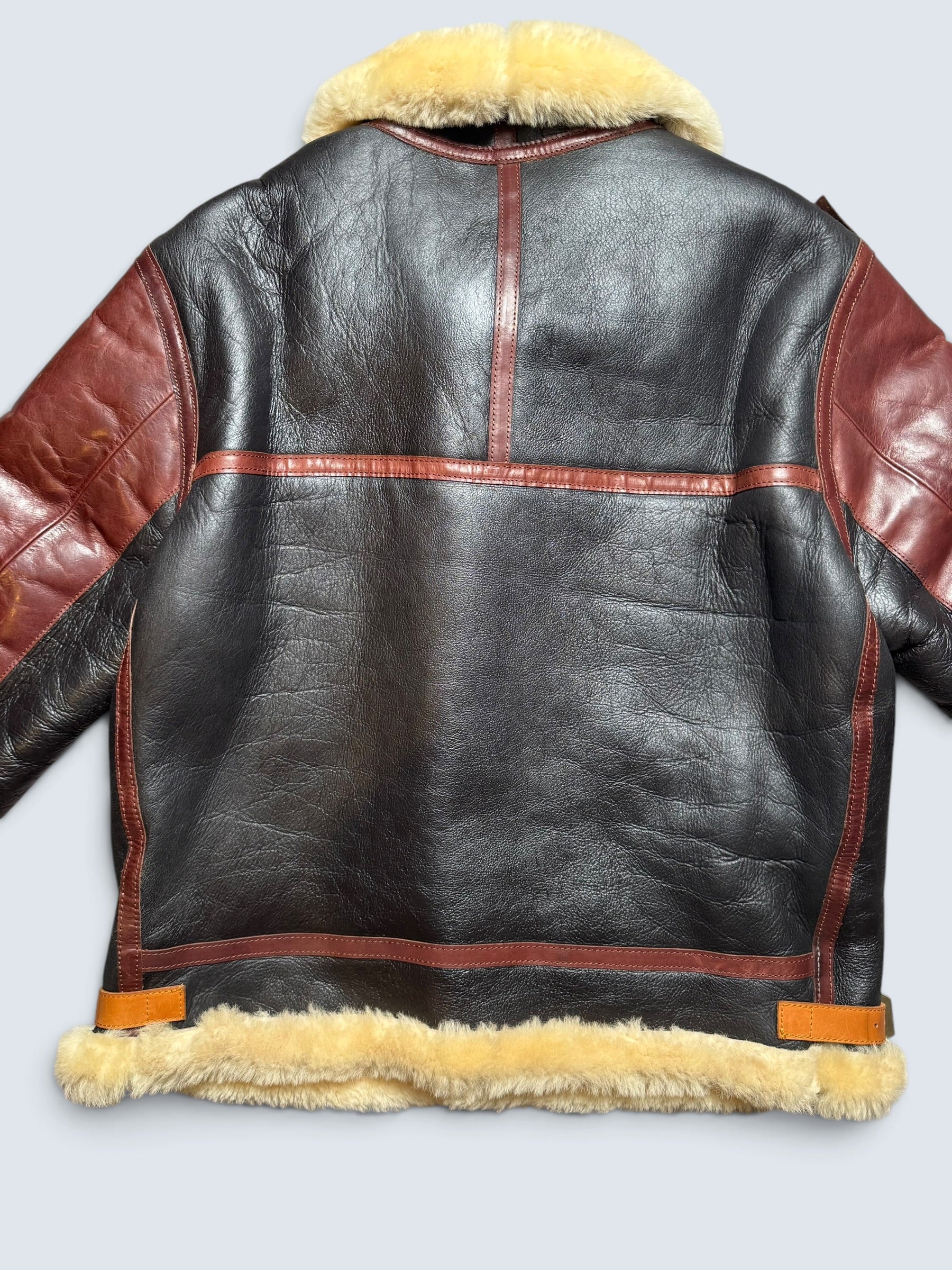 Jacket cuir bomber flight shearling B-3 Patton L.K Style Limited usaf black - 46 (2XL)