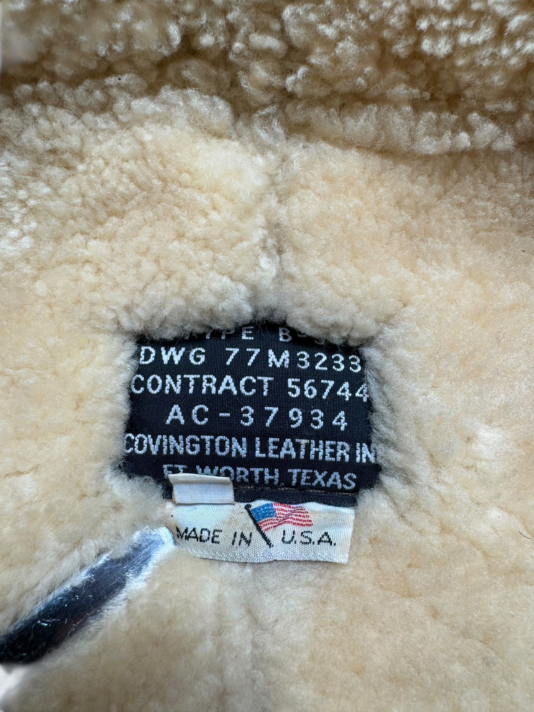 Jacket cuir flight shearling B-3 Covington made in USA usaf brown vintage 70’s - 42 (L)
