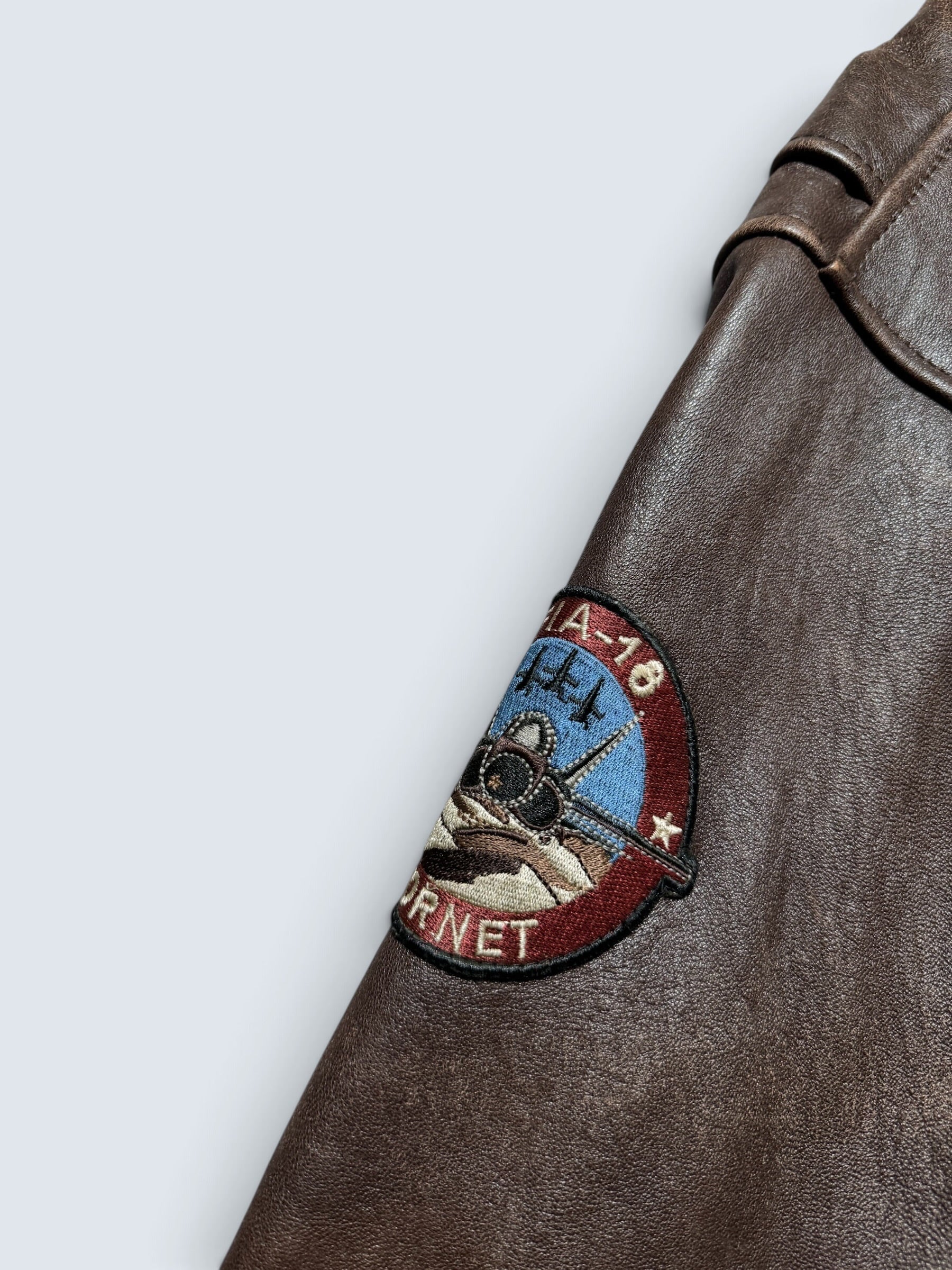 Jacket cuir lambskin flight G-1 Schott NYC Wings Of Gold Top Gun usn full patch nose art black - M (XL)