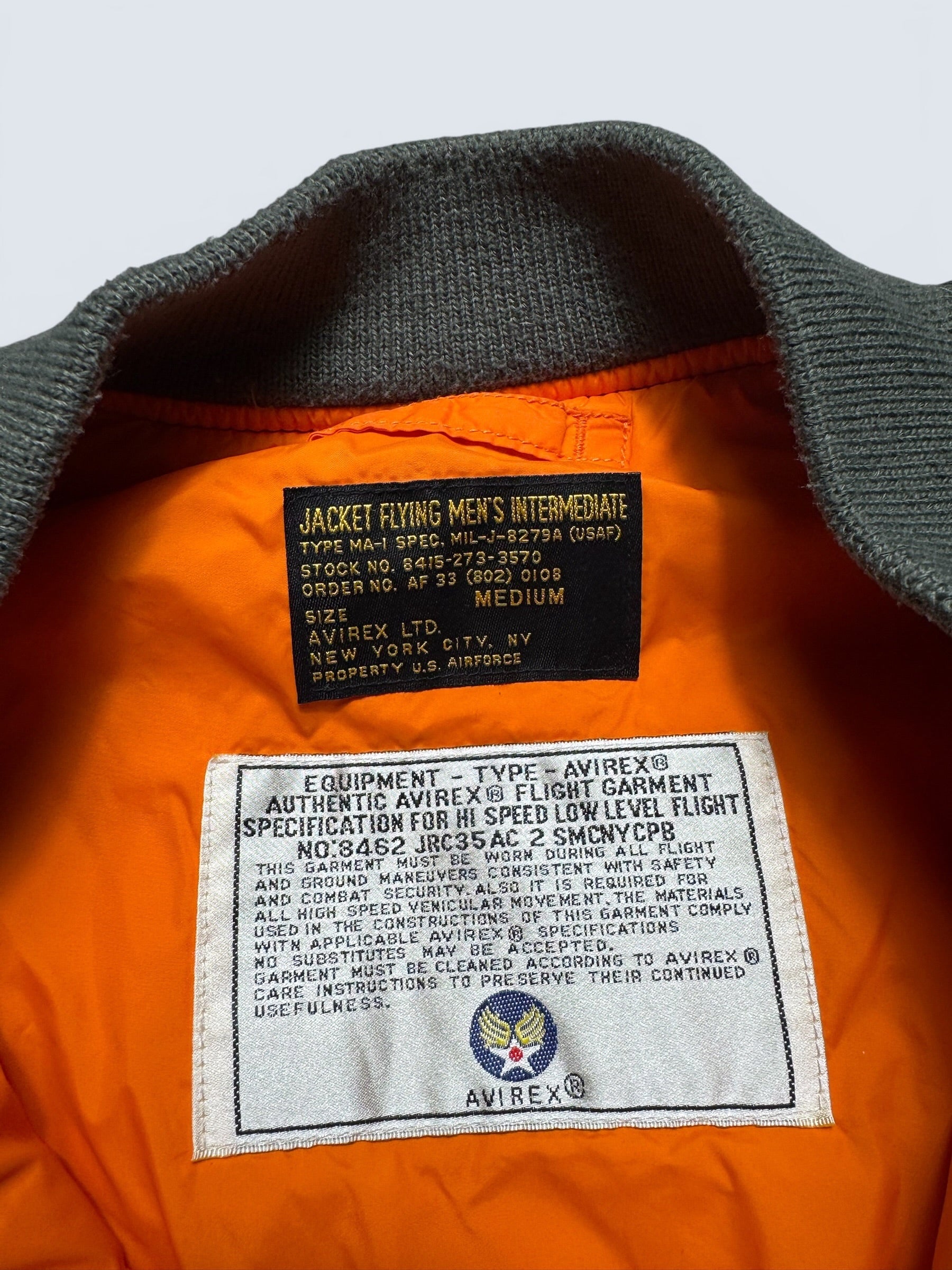 Jacket nylon bomber flight Ma-1 Avirex LTD Japan exclusive F-86 Flying Sharks 00's - S