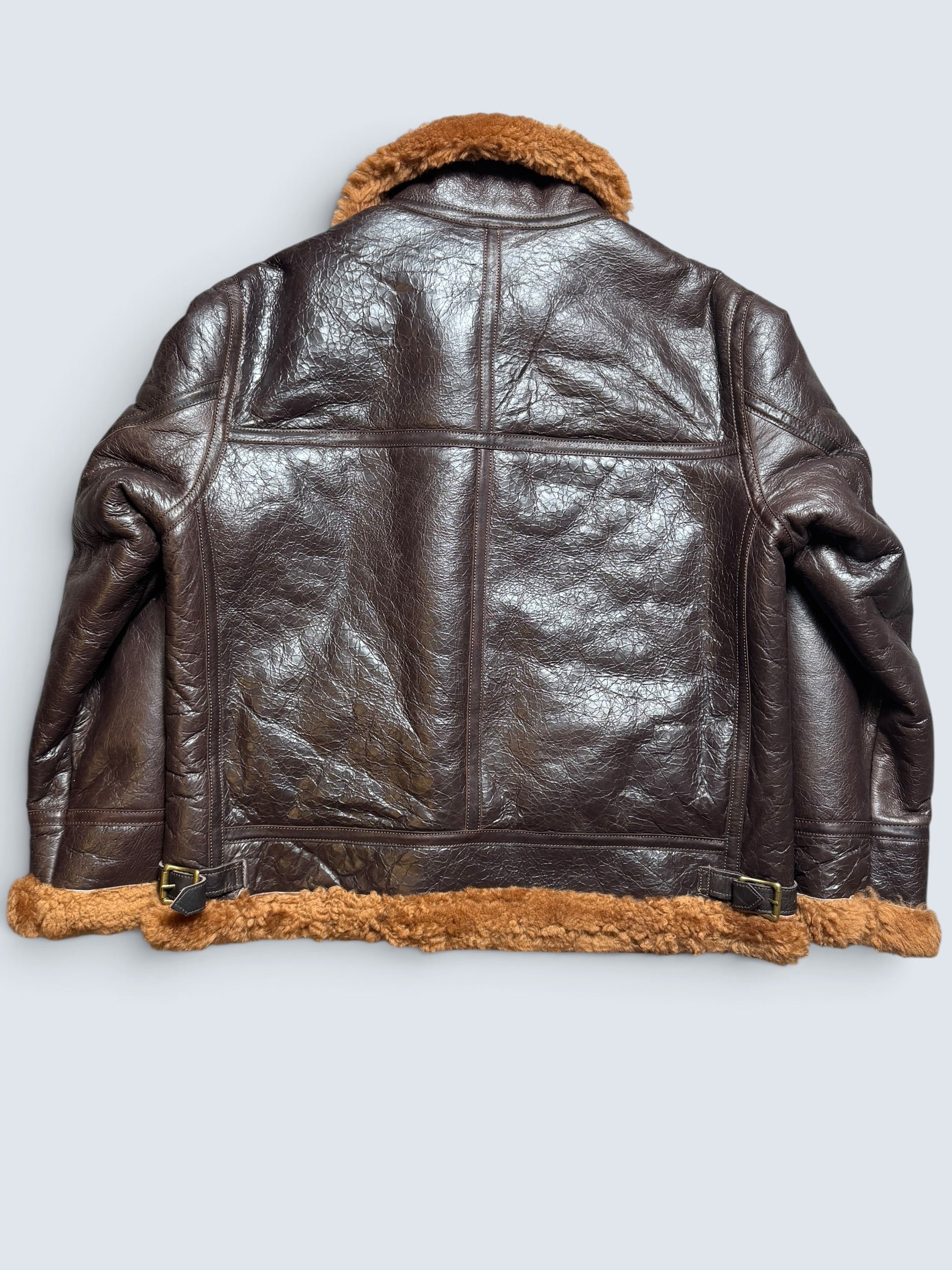 Jacket cuir flight shearling B-3 Horsehide Curphey usaf brown 00’s - 42 (XL)
