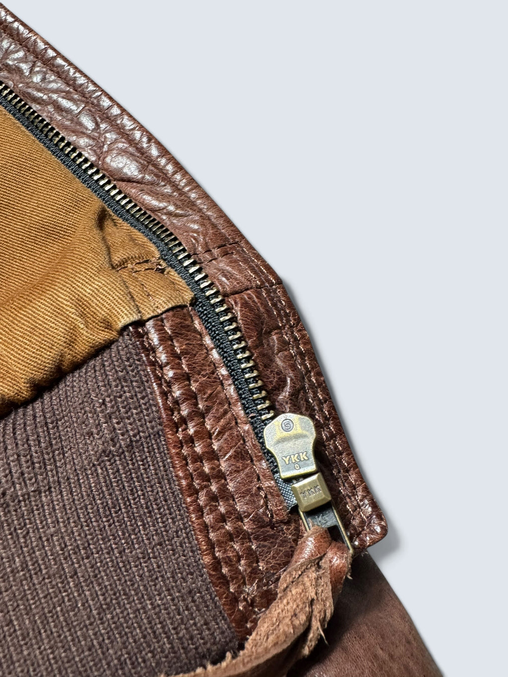 Jacket cuir horsehide flight A-2 Curphey Leather Hell's Angels patch & nose art usaf brown - 36 (S)