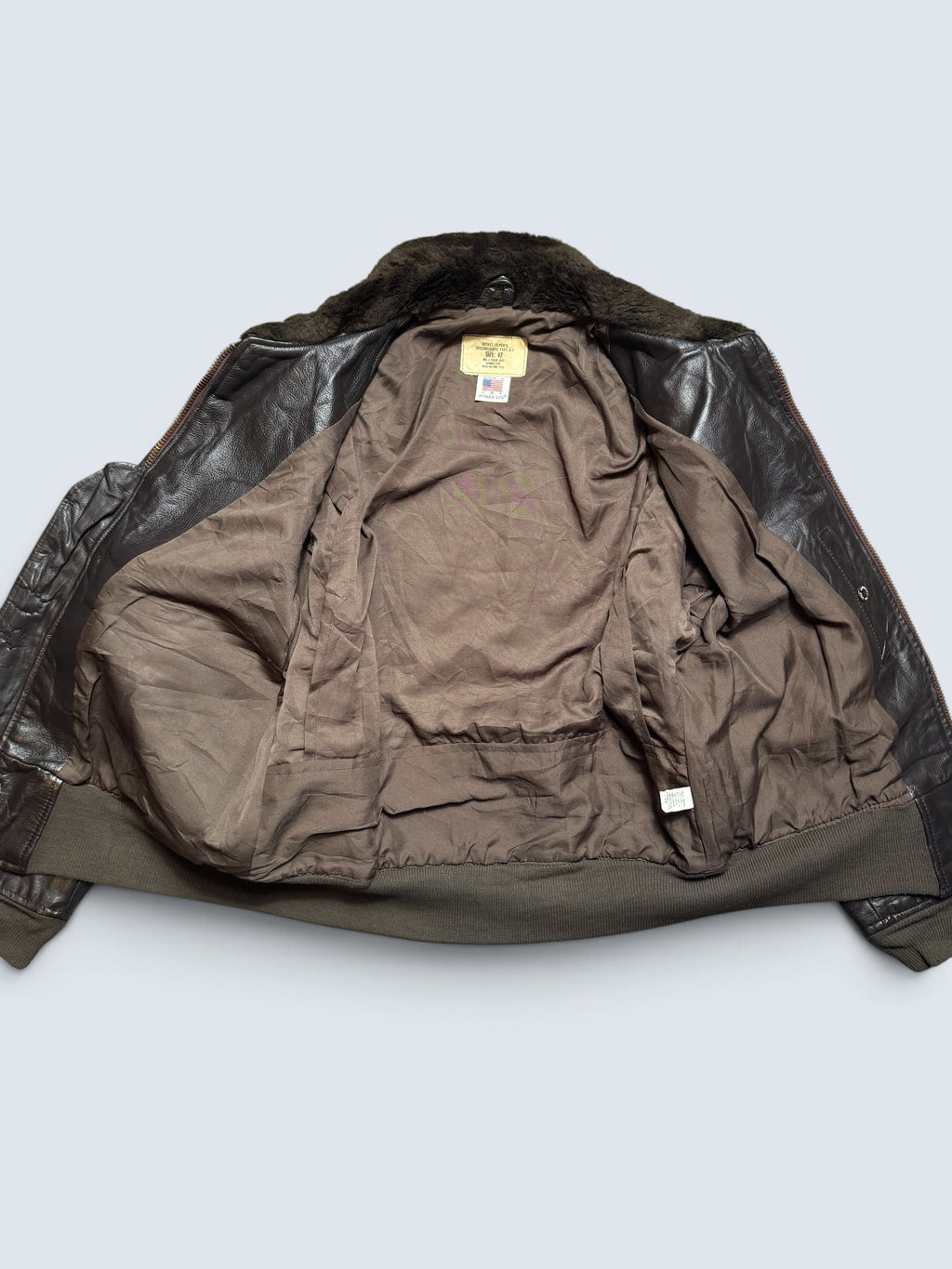 Jacket cuir cowhide flight G-1 Avirex LTD made in USA usn black 70’s - 42 (L)