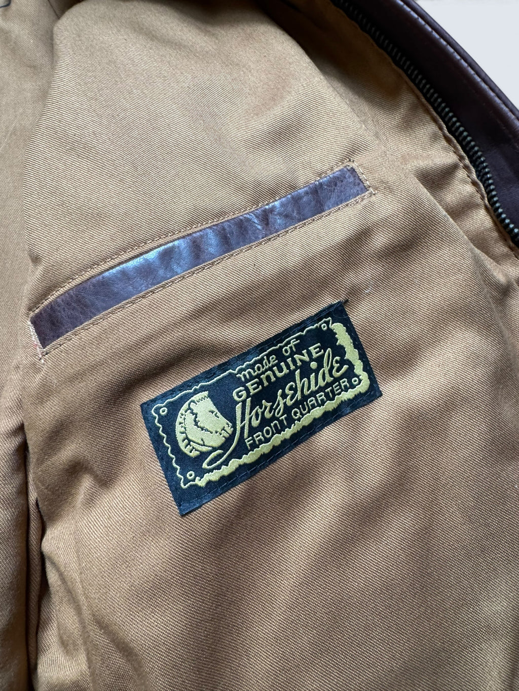 Jacket cuir horsehide flight A-2 Curphey Leather Hell's Angels patch & nose art usaf brown - 42 (L)