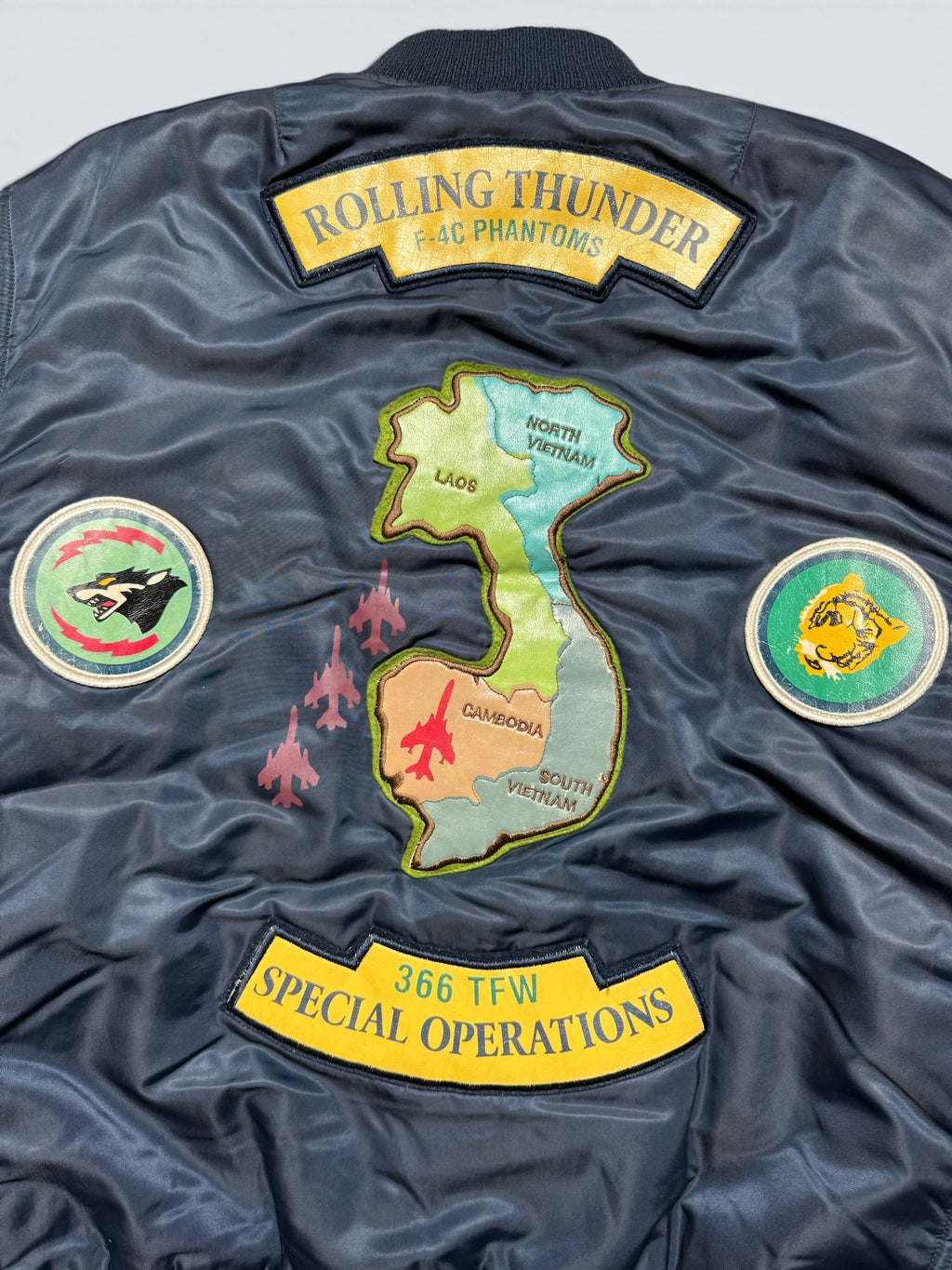 Jacket bomber flight nylon Avirex USA Vietnam / Rolling thunder usaf marine 90's - L