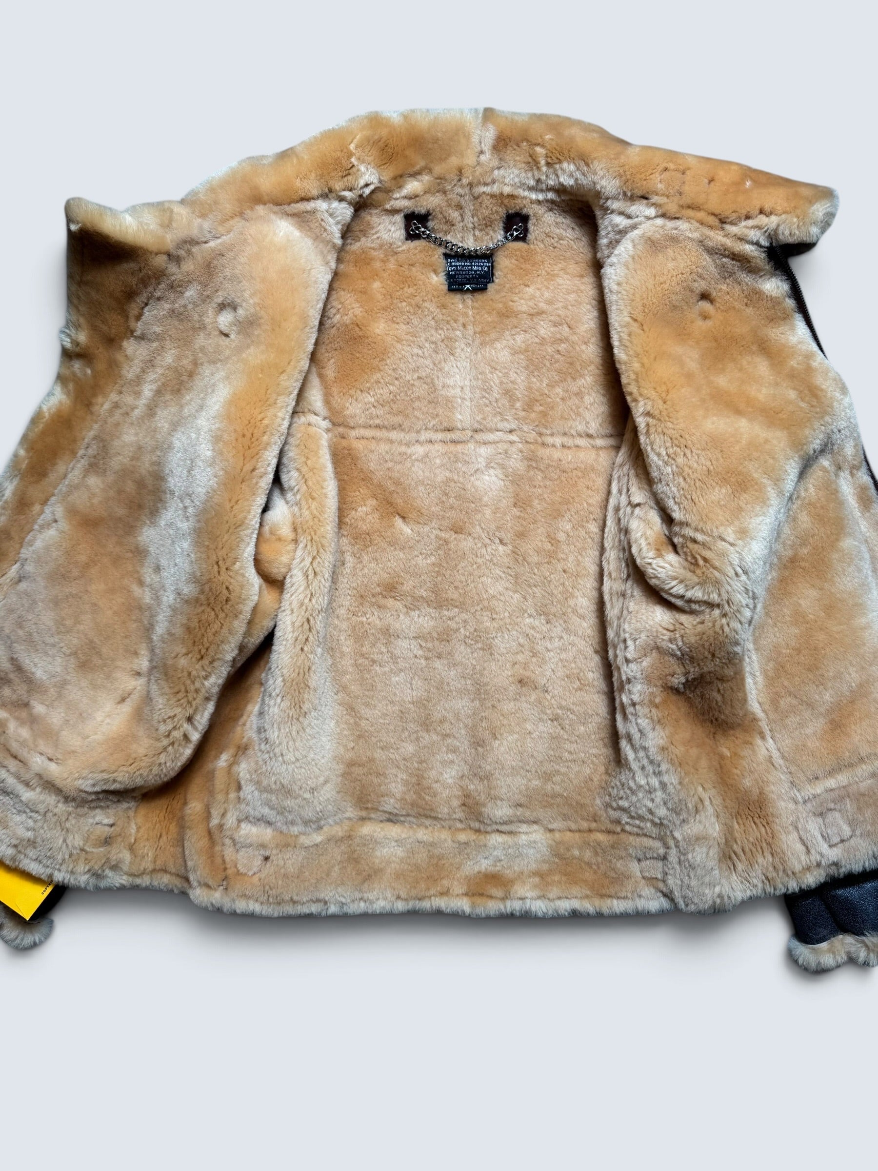 Jacket cuir bomber flight shearling B-3 Patton Toys Mccoy Japan usaf black & brown 2020 - 40 (M)