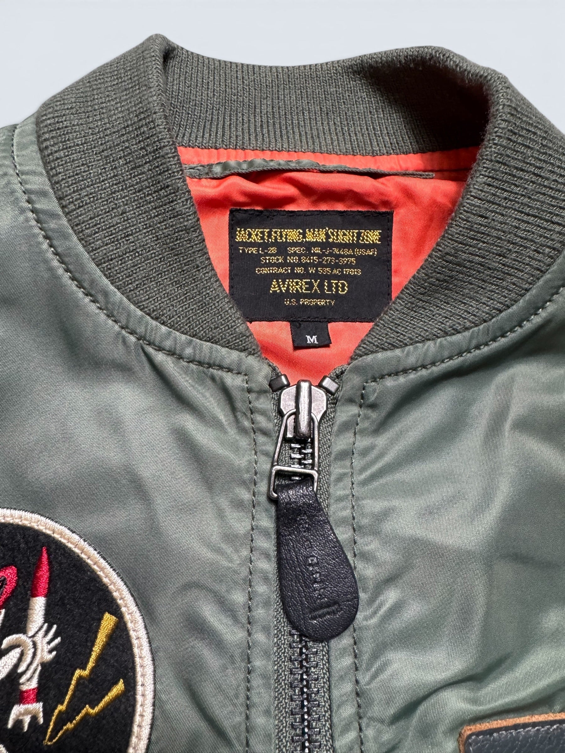 Jacket bomber flight L-2b Avirex ltd top gun usaf full patch kaki vintage 00’s - M