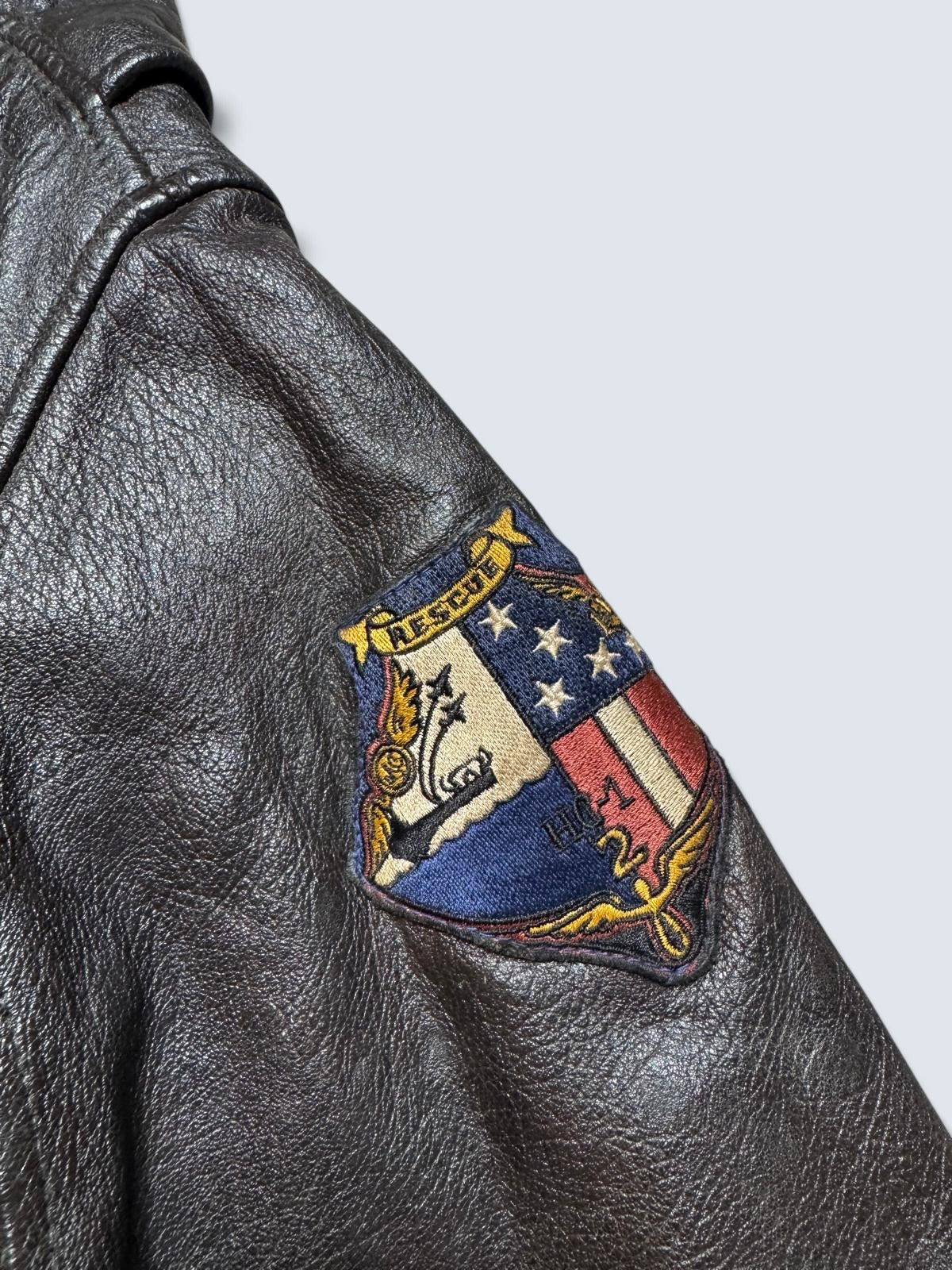 Jacket cuir cowhide flight G-1 Schott NYC Wings Of Gold Top Gun usn full patch black - M