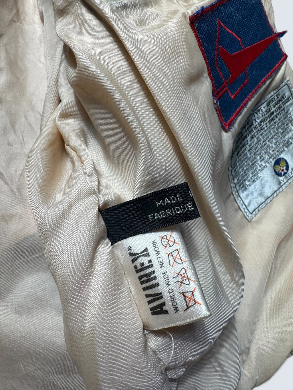 Jacket cuir cowhide flight G-1 Avirex usn full patch Mig-29 brown 1990 - XS/S