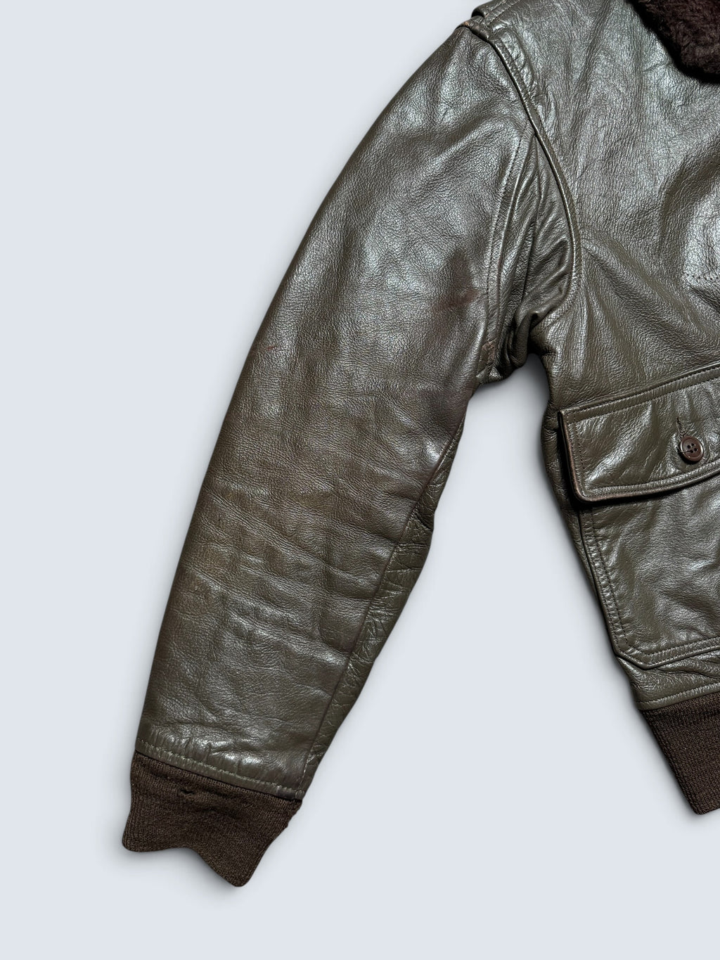 Jacket cuir goatskin flight G-1 original US Navy Ralph Edwards 1984 Cold War Era - 40 (M/L)