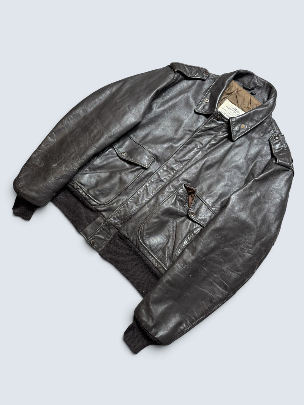 Jacket cuir cowhide flight bomber Schott NYC 674MS made in USA black 80’s - 44 (L)