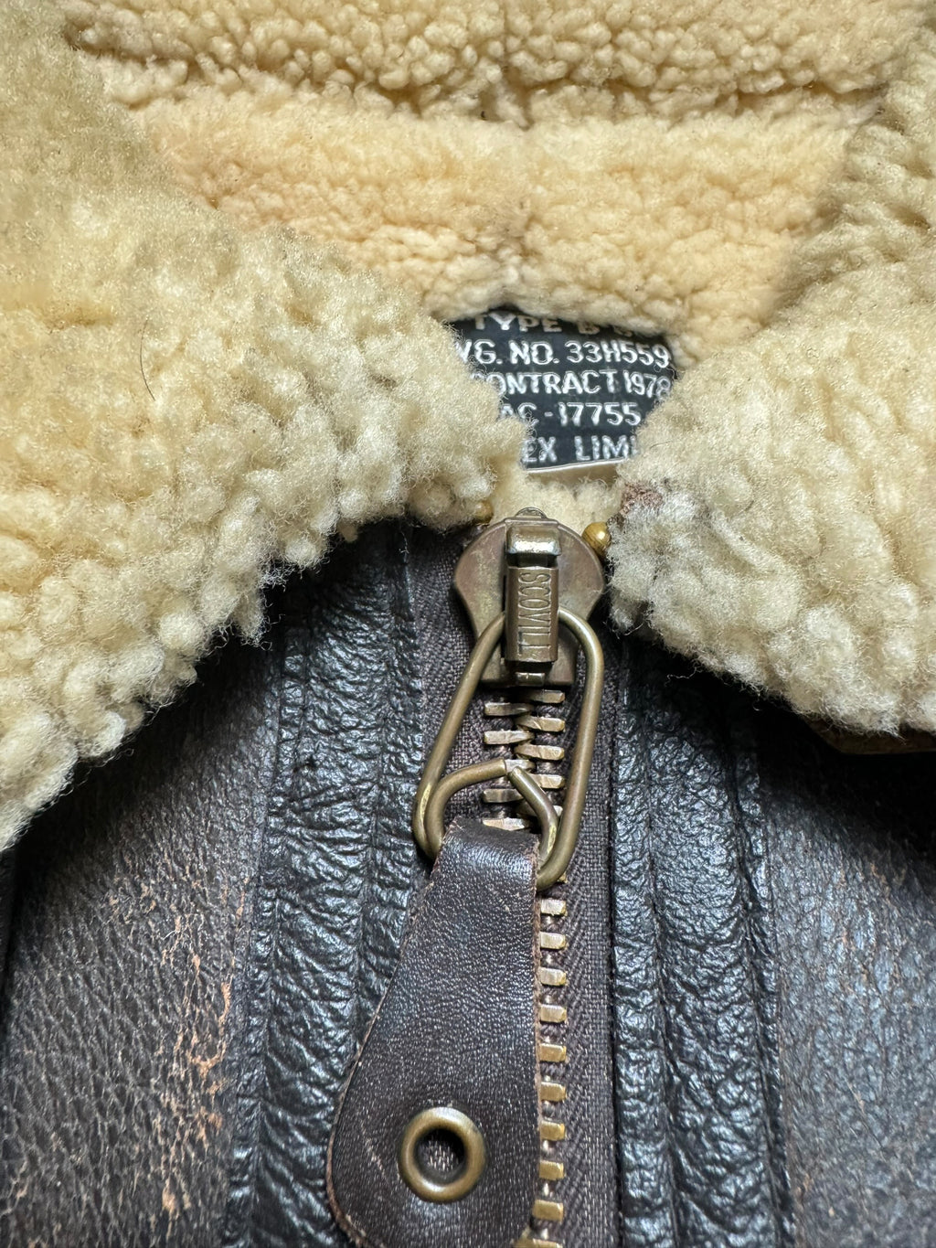 Jacket cuir flight shearling B-3 Avirex made in USA usaf black vintage 80’s - 38 (M/L)