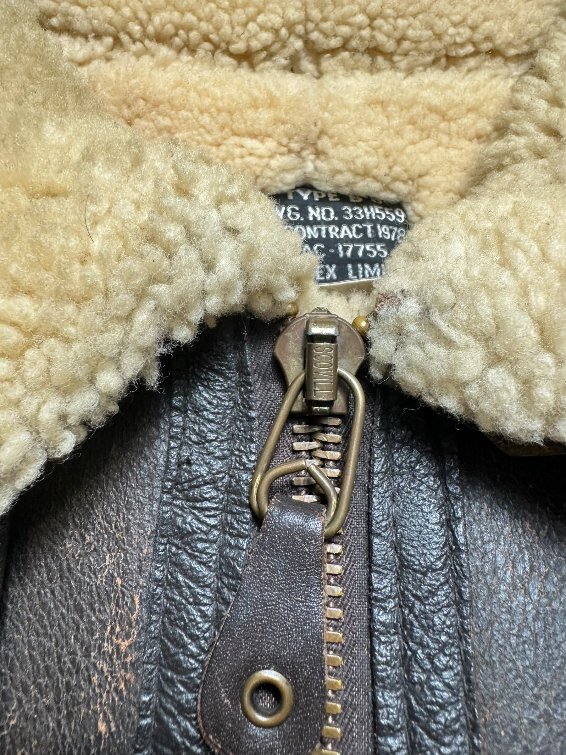 Jacket cuir flight shearling B-3 Avirex made in USA usaf black vintage 80’s - 38 (M/L)