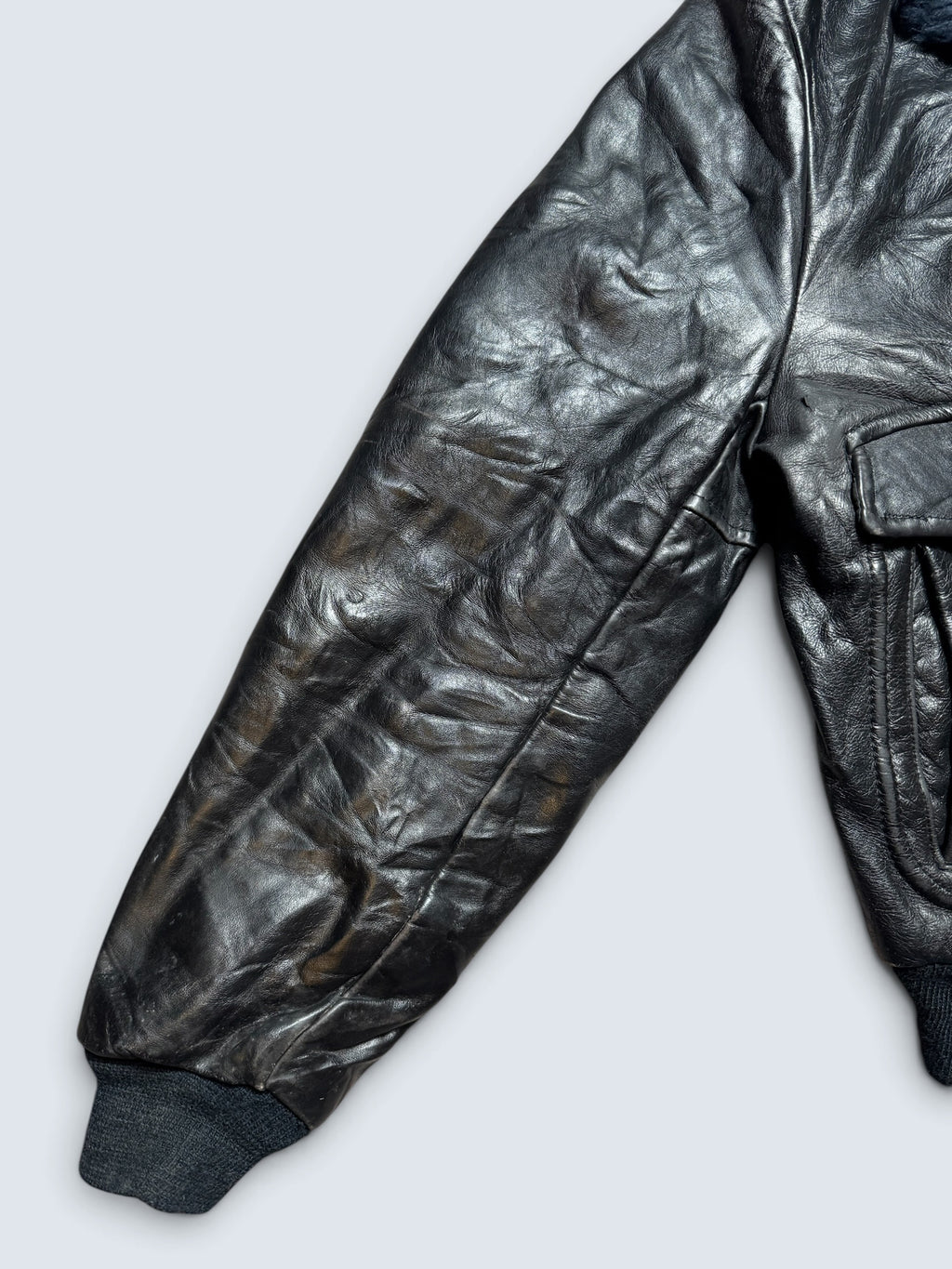 Jacket cuir cowhide flight bomber Cooper made in USA black 70’s - 40 (M)