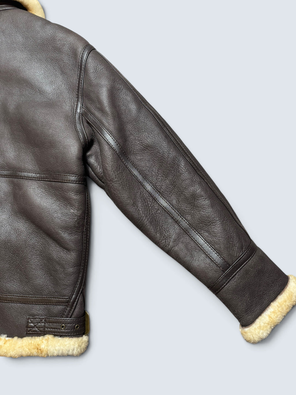 Jacket cuir flight shearling B-3 Avirex made in USA usaf black vintage 80’s - 38 (M)