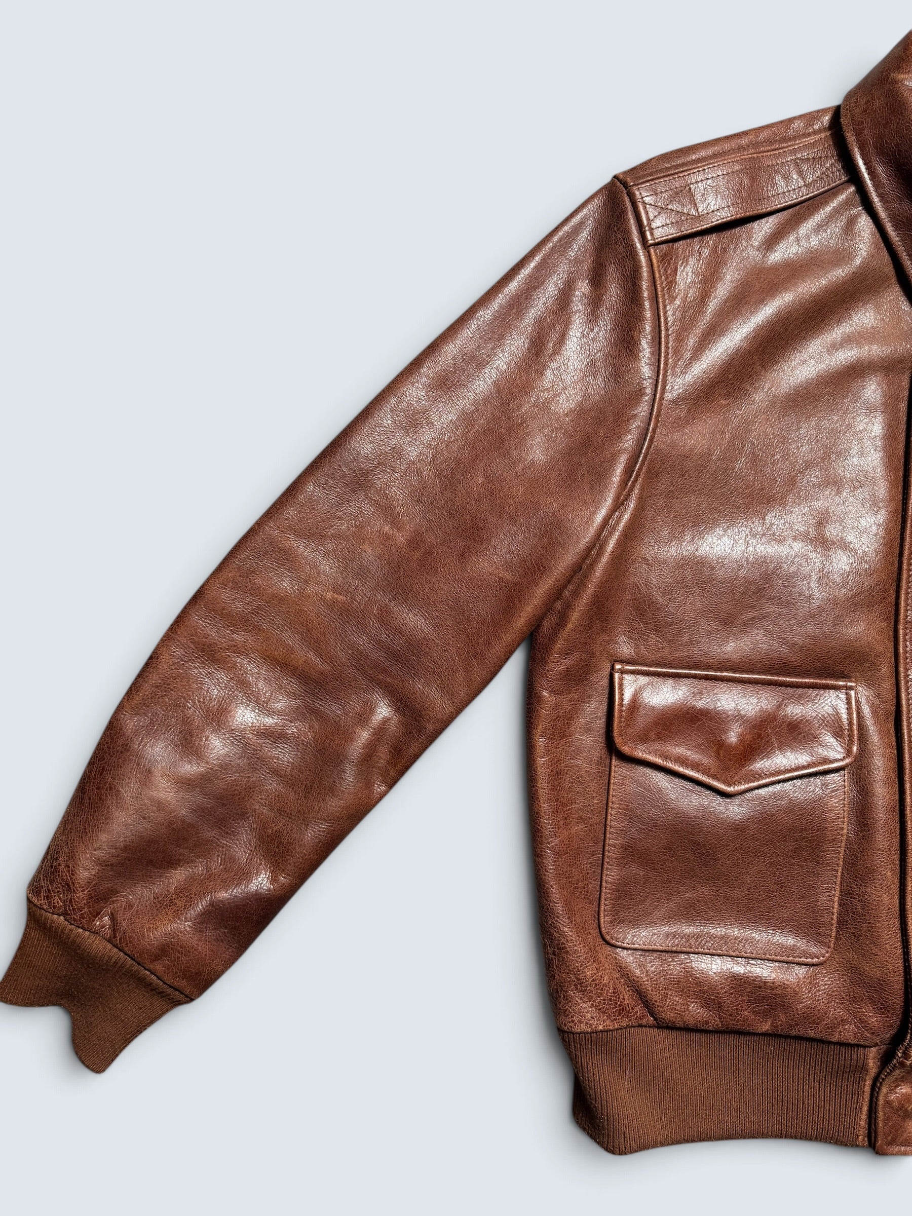 Jacket cuir cowhide bomber flight A-2 Willis & Geiger usaf brown 00's - L/XL