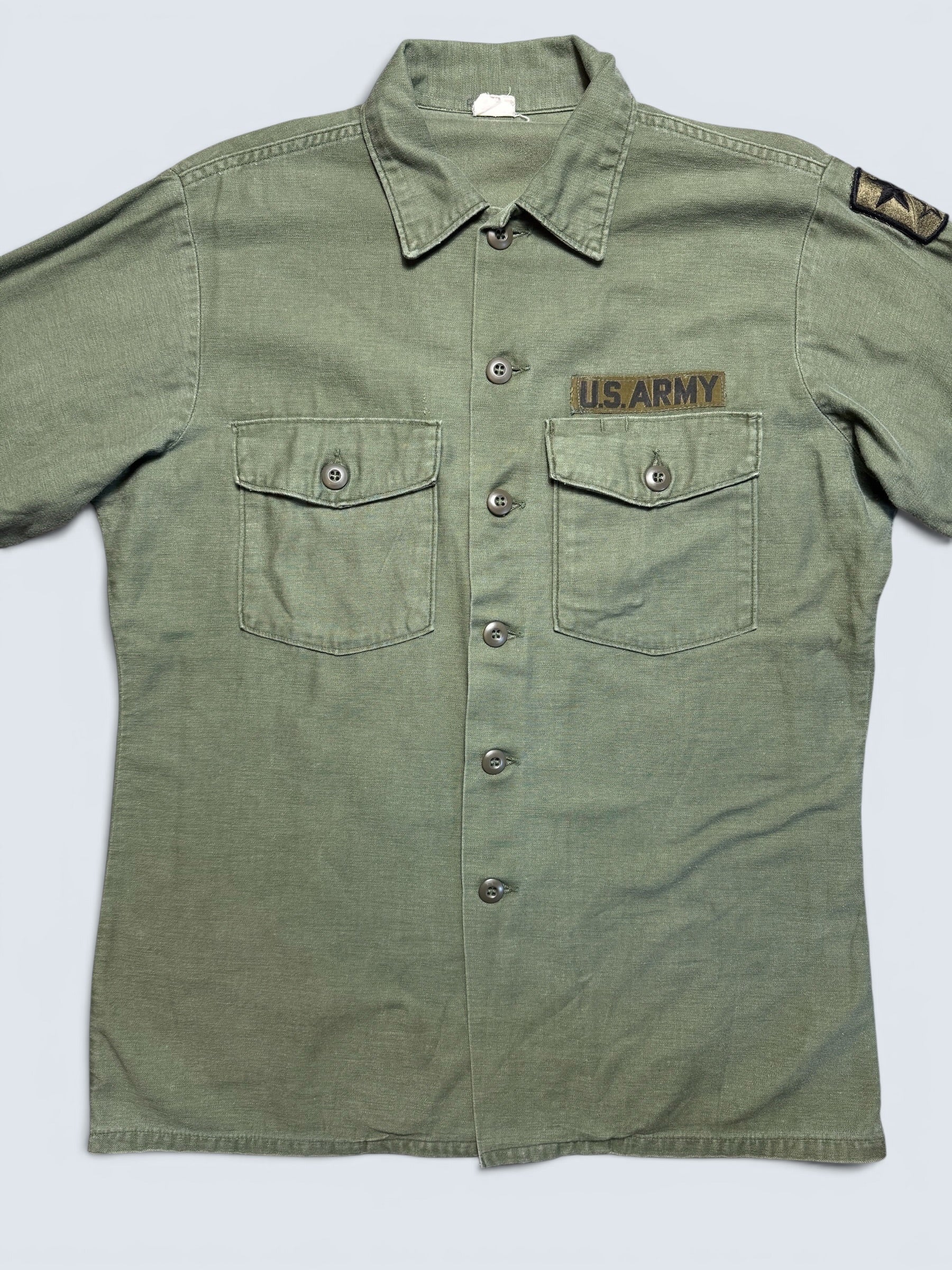 Jacket army Fatigue Shirt OG-107 cotton sateen U & W Industries 72nd Infantry Vietnam 1970 - M