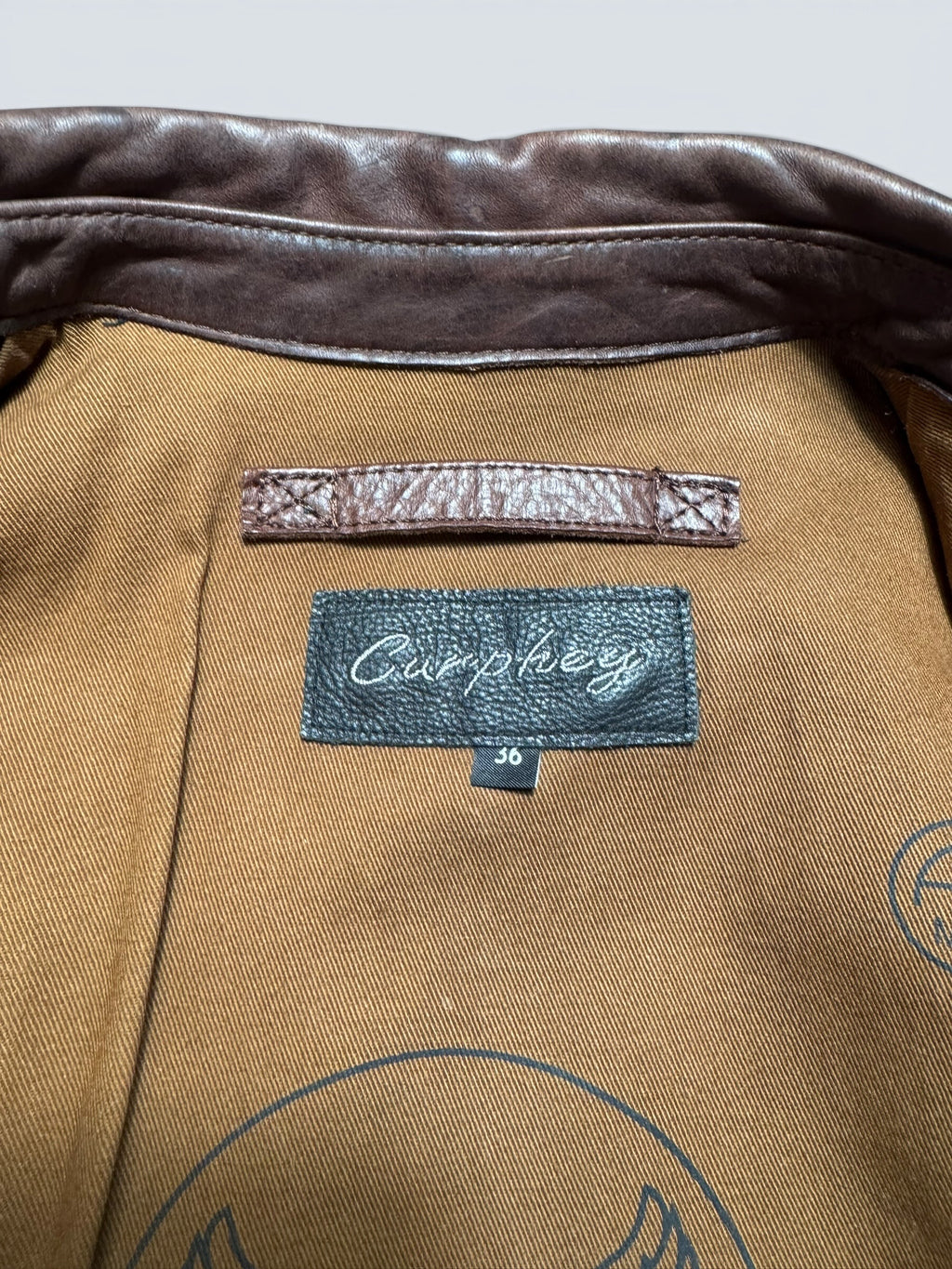 Jacket cuir horsehide flight A-2 Curphey Leather Hell's Angels patch & nose art usaf brown - 36 (S)