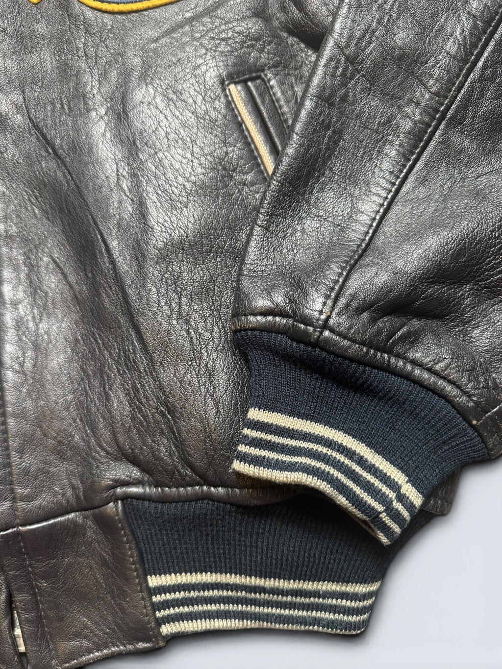 Jacket cuir varsity sport Avirex the last frontier co champs MSL black 80’s - M/L