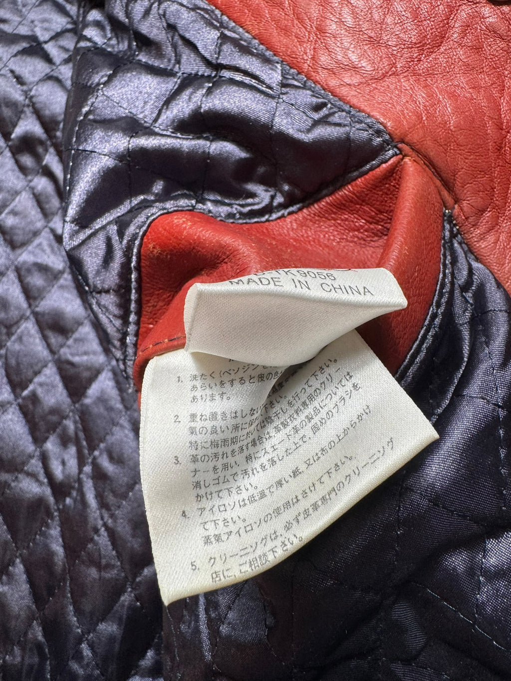 Jacket leather varsity baseball sport Avirex ltd usa wash dc red vintage 90’s - S