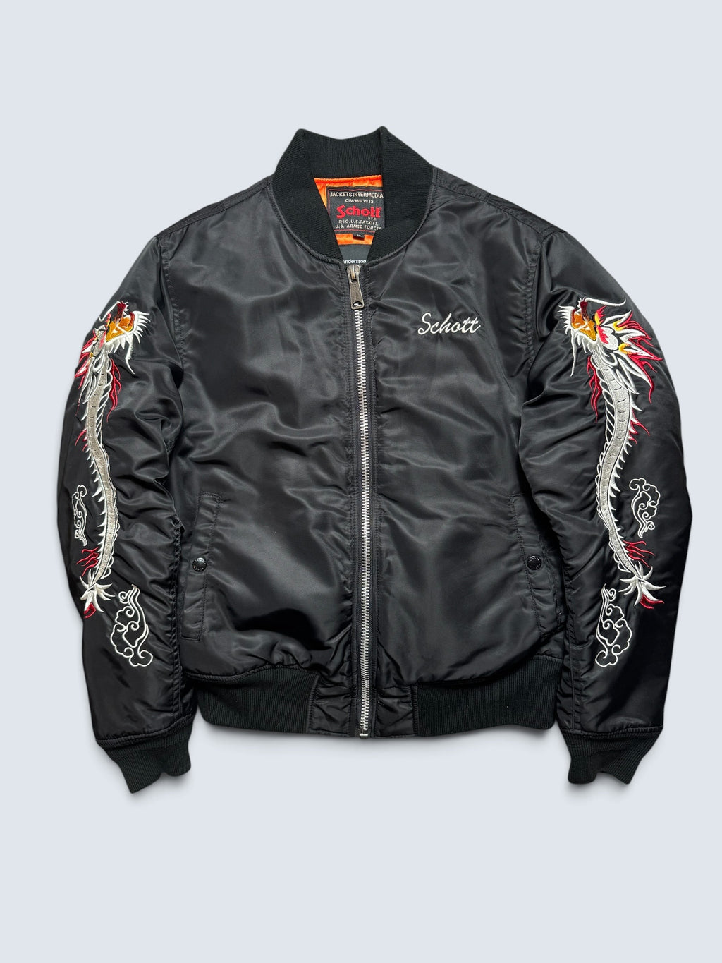 Jacket bomber Ma-1 103rd anniversary Schott NYC x Andersson Bell dragon black FW16 - M
