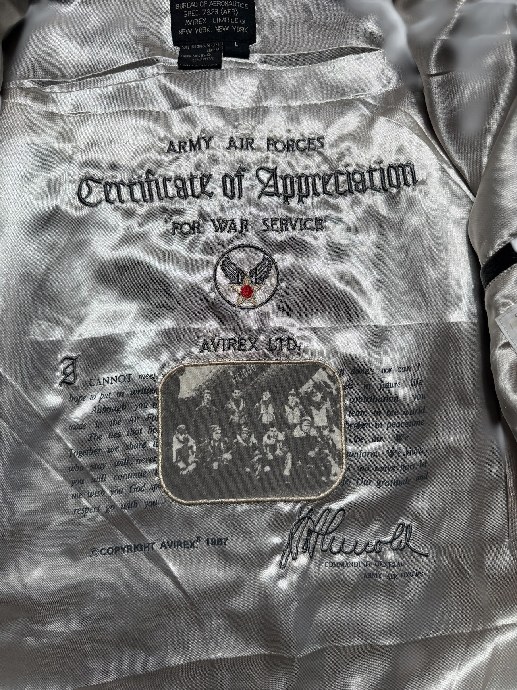 Jacket unisexe cuir cowhide flight G-1 Avirex LTD Top Gun usn full patch black 1998 - M