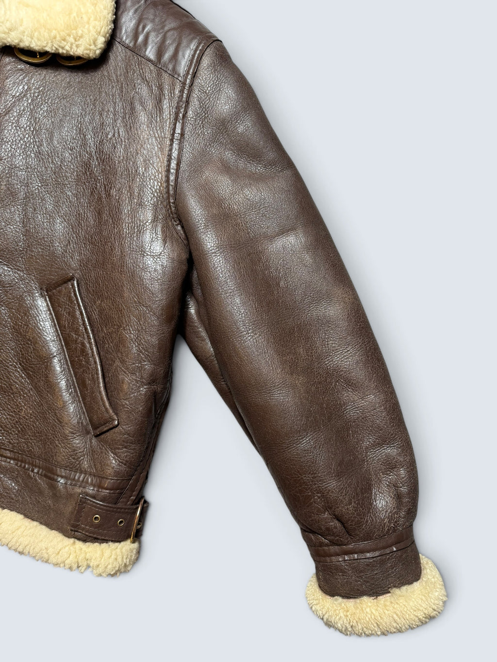 Jacket cuir flight shearling B-3 Covington made in USA usaf brown vintage 70’s - 42 (L)