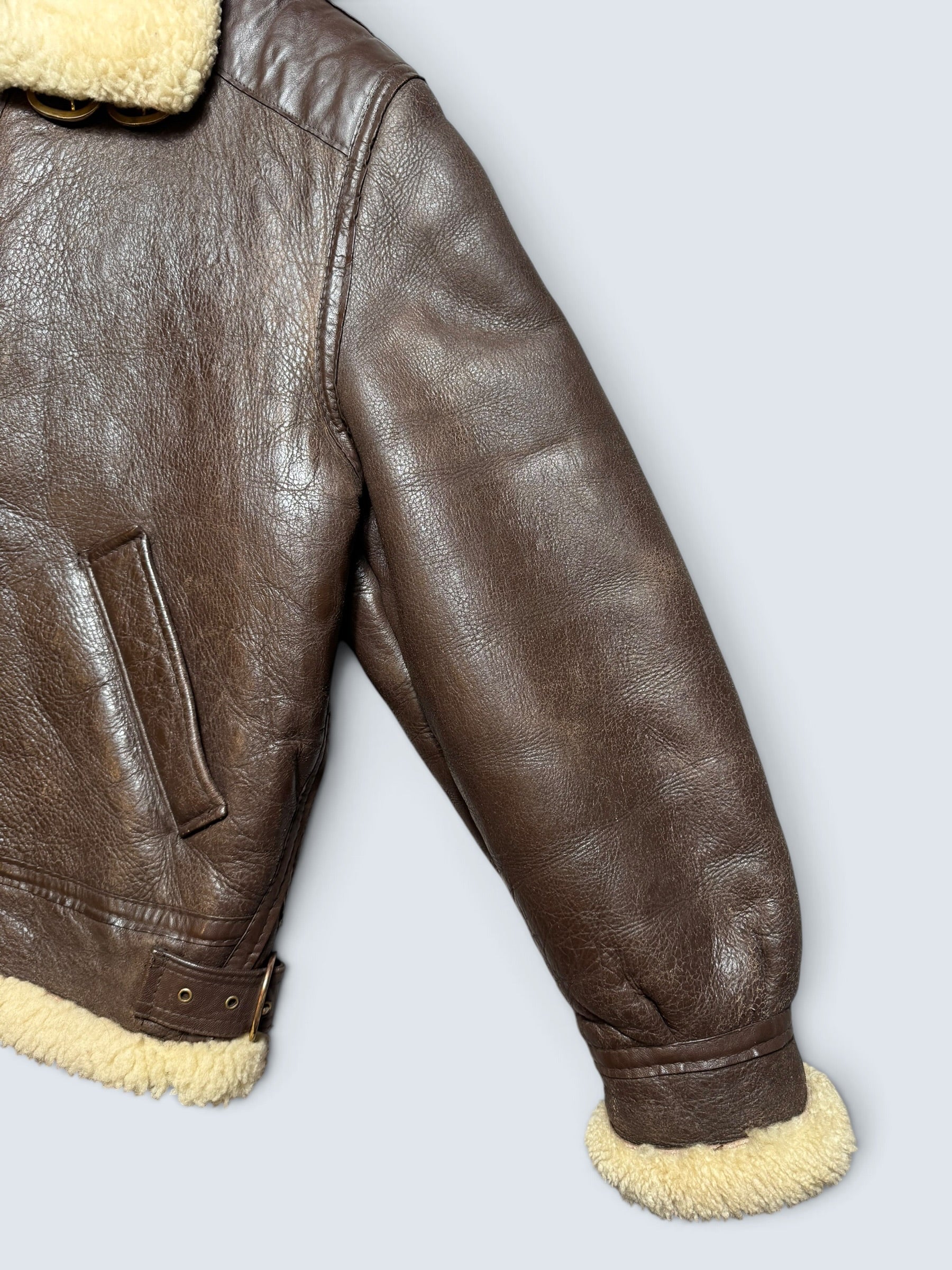 Jacket cuir flight shearling B-3 Covington made in USA usaf brown vintage 70’s - 42 (L)