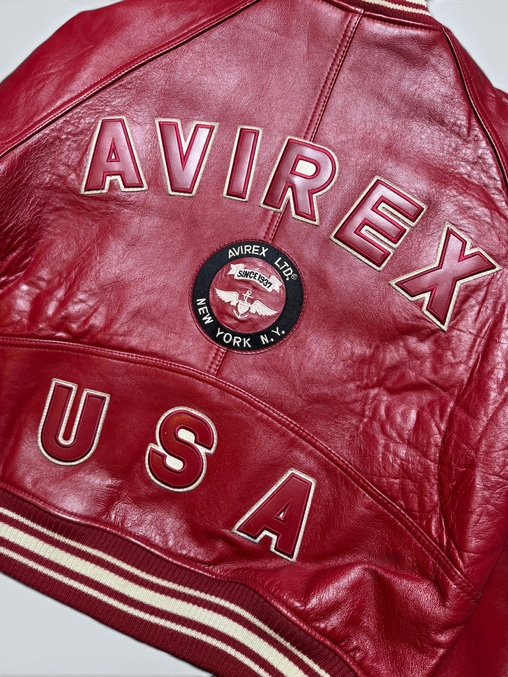 Jacket leather varsity sport Avirex ltd usa Japan exclusive red vintage 00’s - M