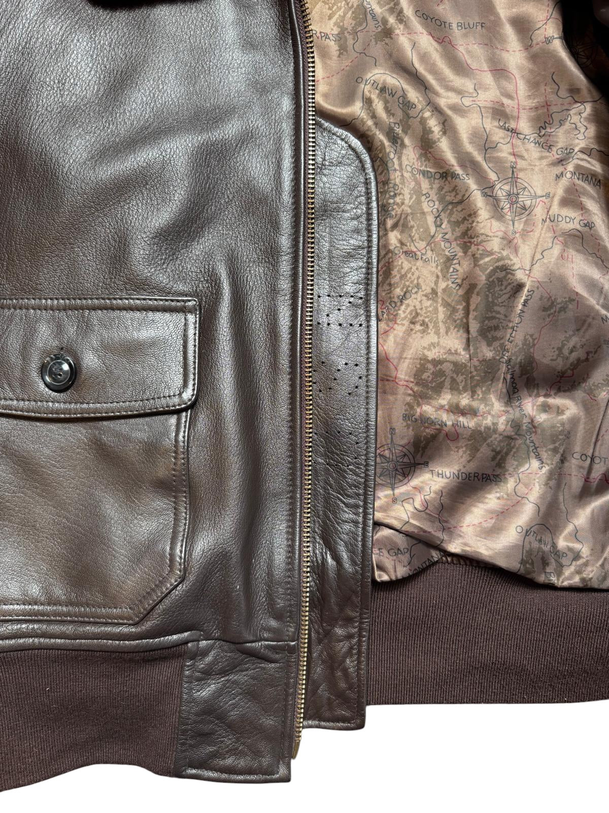 Jacket cuir cowhide flight G-1 Avirex Japan exclusive usn brown 00’s - L