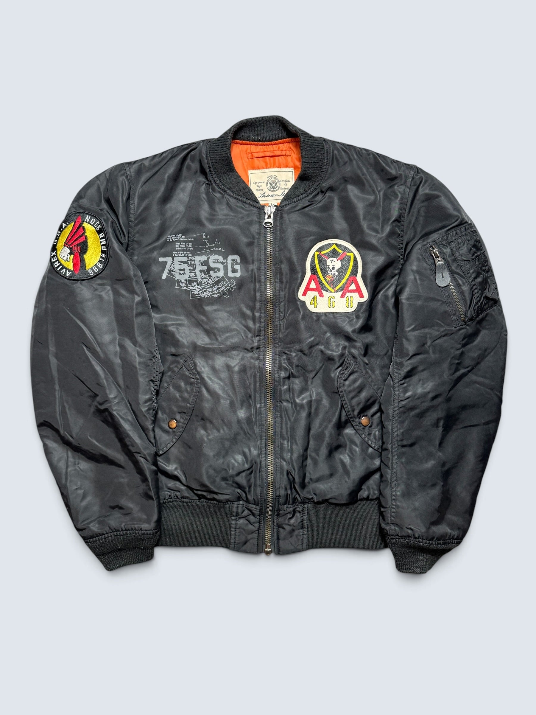 Jacket bomber flight Ma-1 Avirex LTD 75 FSG made in Korea black vintage 90's - M