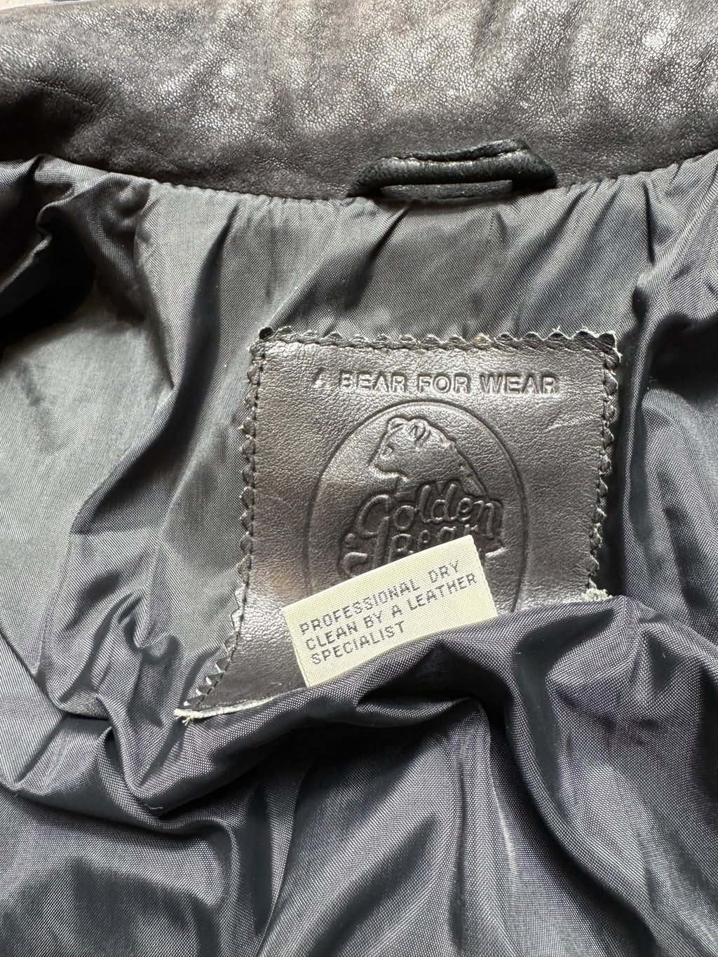 Jacket cuir bomber flight pilot Golden Bear A-2 made in USA black 80’s - 38 (M)