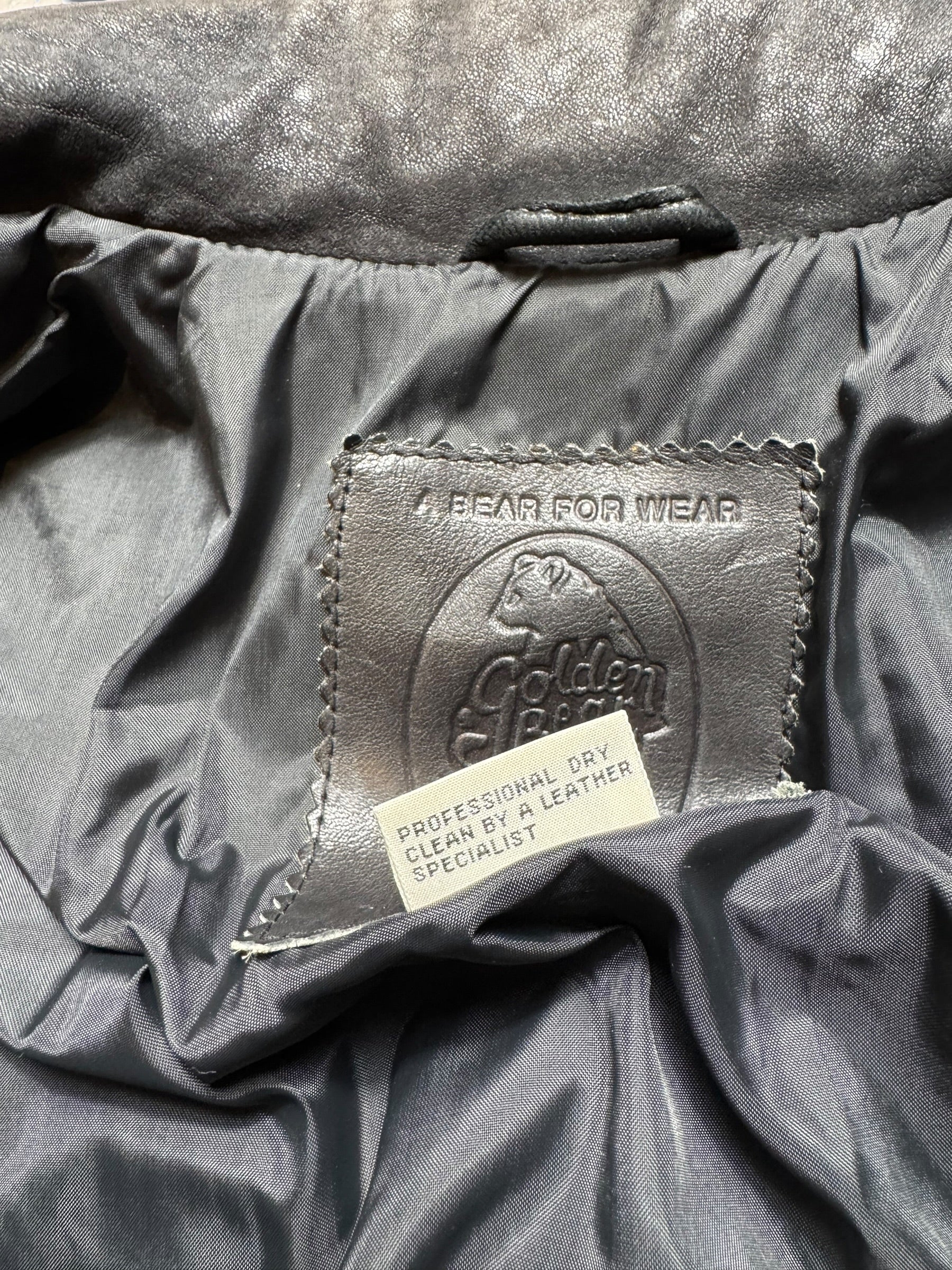 Jacket cuir bomber flight pilot Golden Bear A-2 made in USA black 80’s - 38 (M)