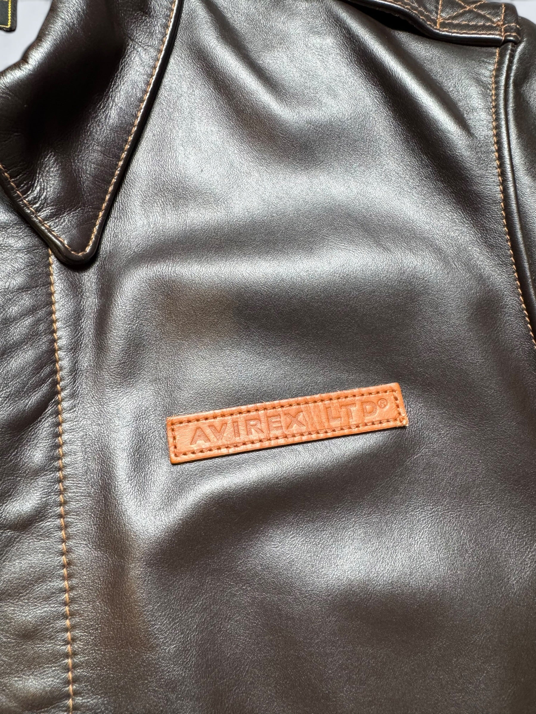 Jacket cuir cowhide flight A-2 Avirex LTD Japan exclusive usaf nose art full patch black - 44 (XL)