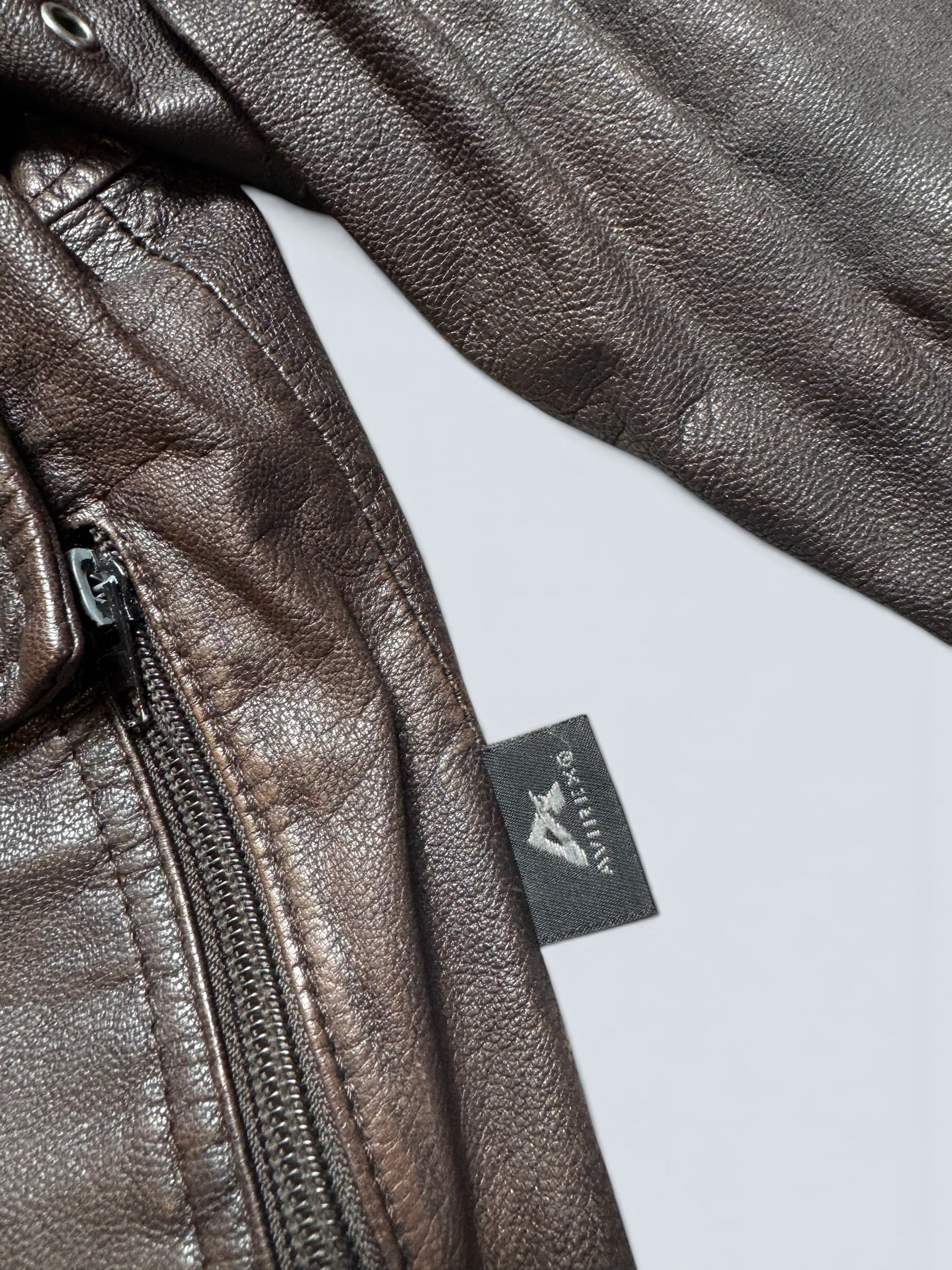 Jacket cuir cowhide flight G-1 Avirex LTD Japan exclusive Top Gun usn full patch brown 90’s - S