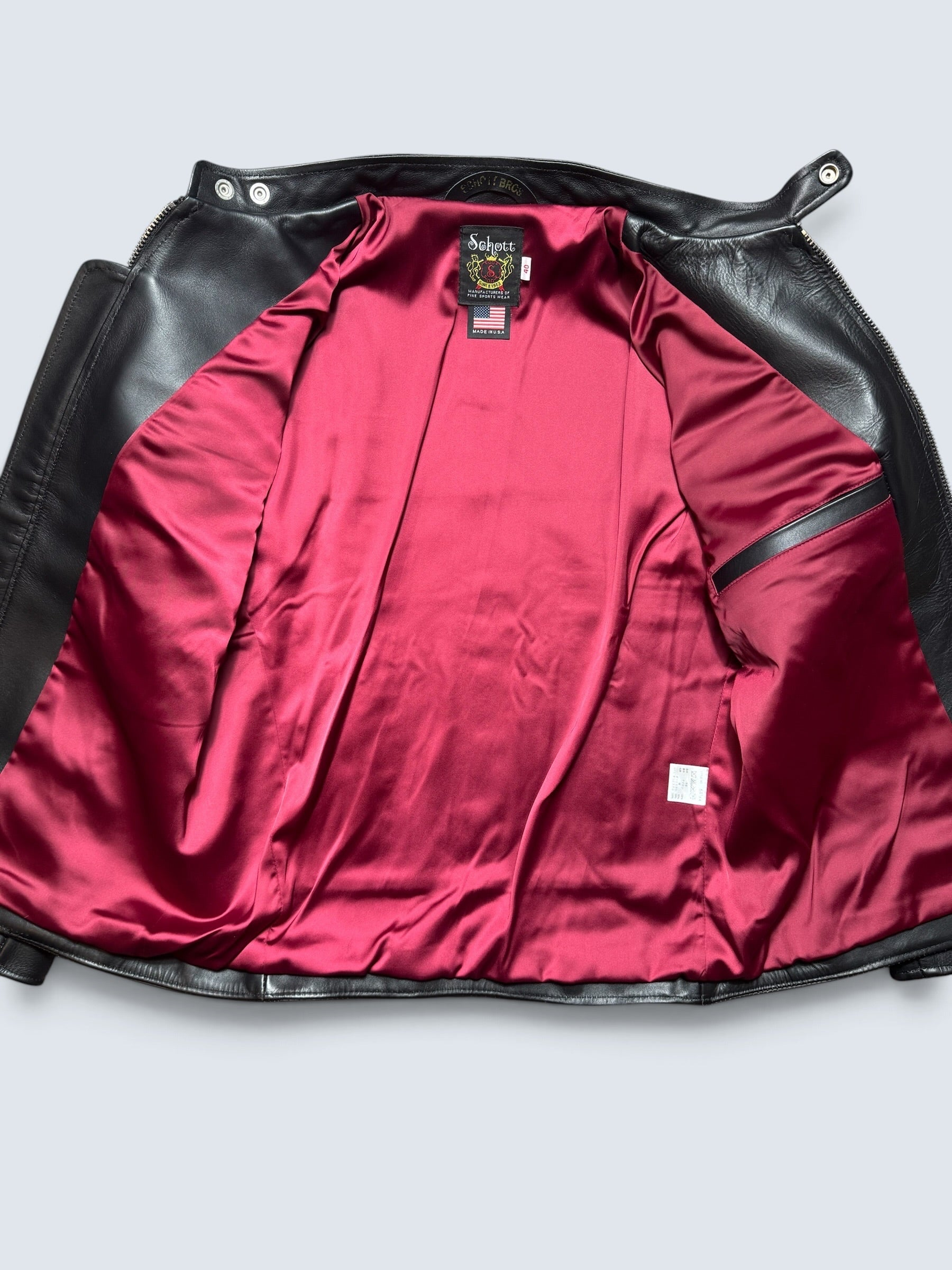 Jacket cuir cowhide Cafe Racer motorcycle Schott Bros. made in USA 641xx Japan exclusive black 00's -  40 (M/L)