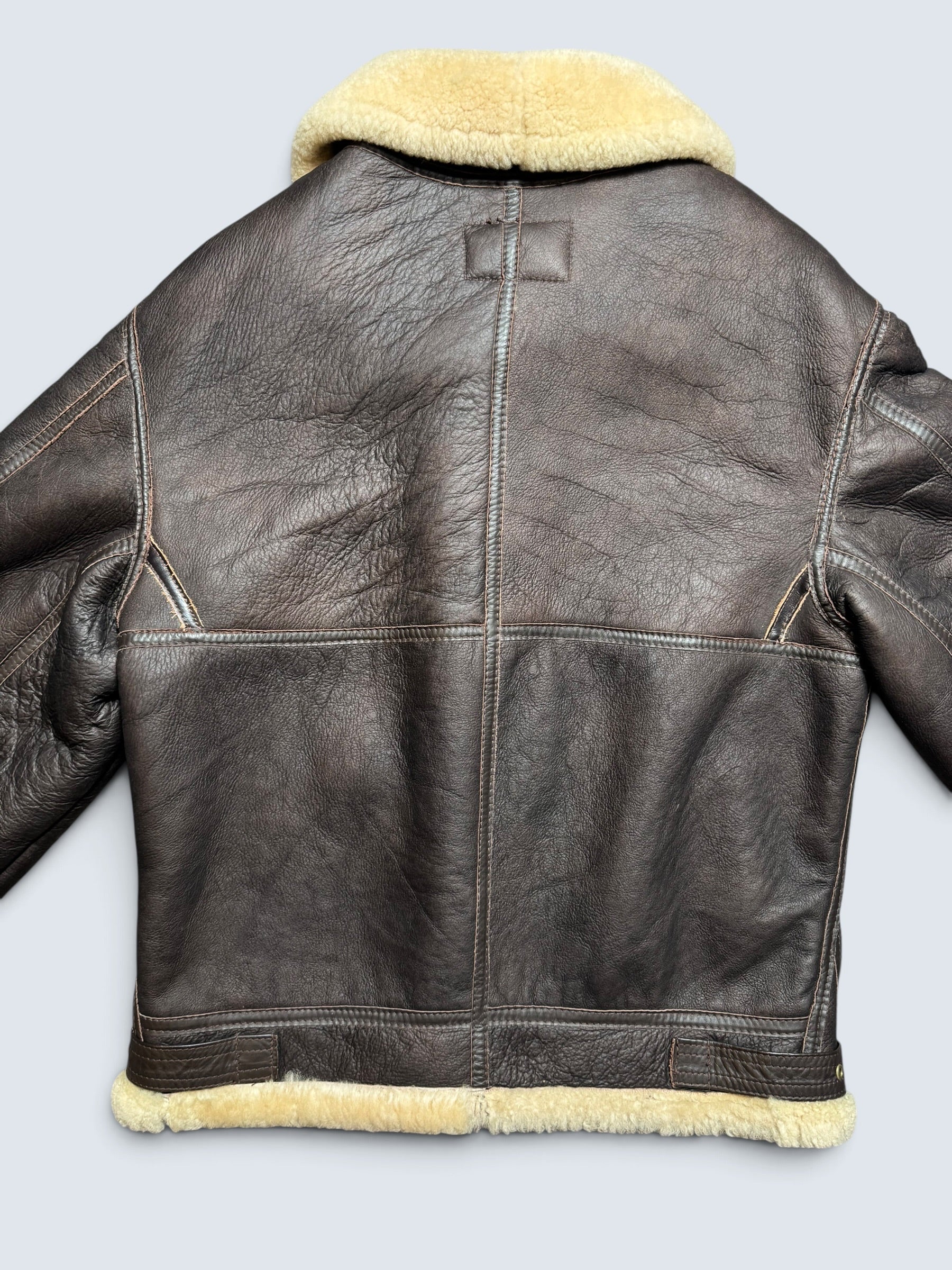 Jacket cuir bomber flight shearling B-3 Aviation Co usaf brown vintage 90’s - M/L