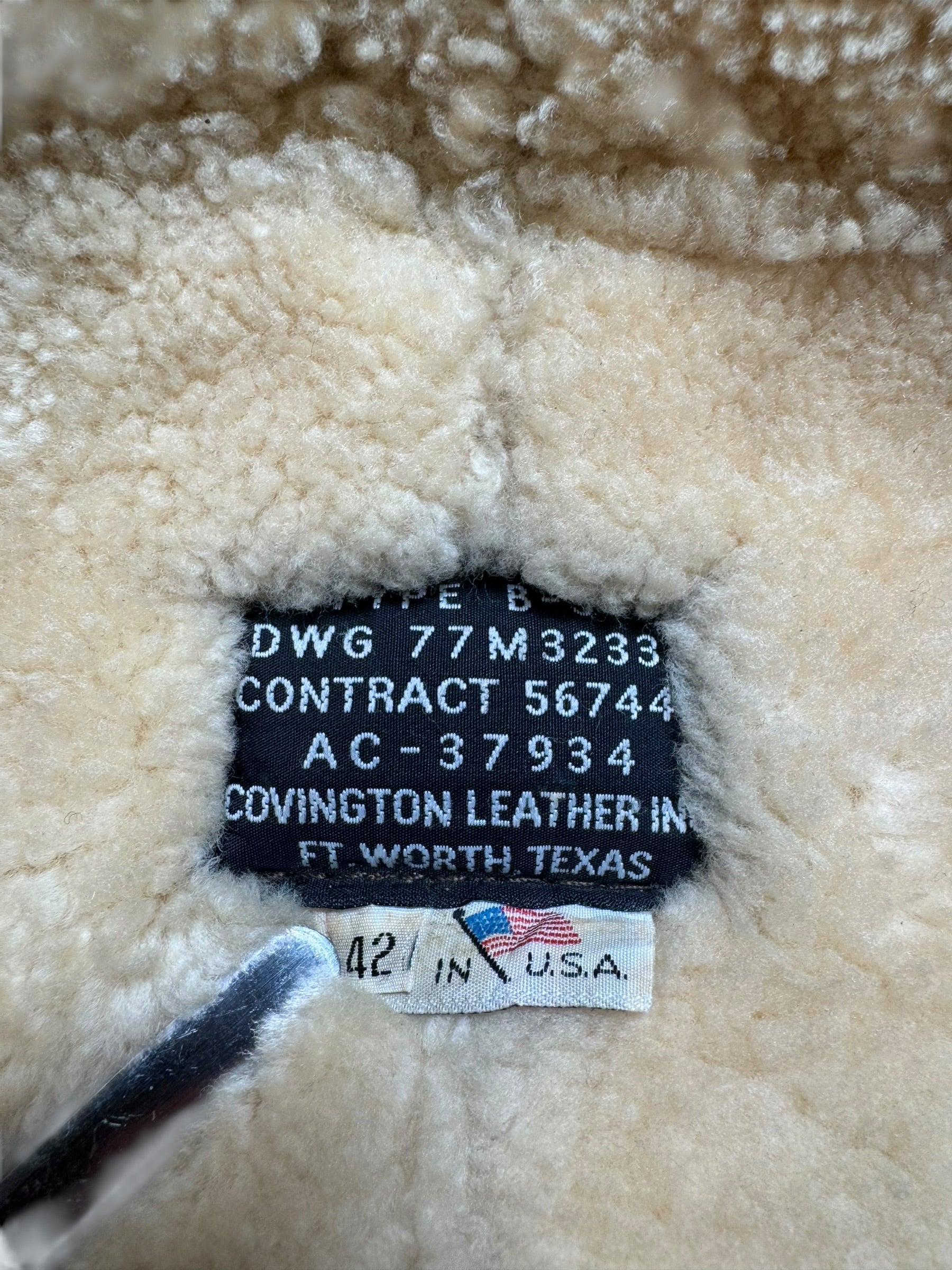 Jacket cuir flight shearling B-3 Covington made in USA usaf brown vintage 70’s - 42 (L)