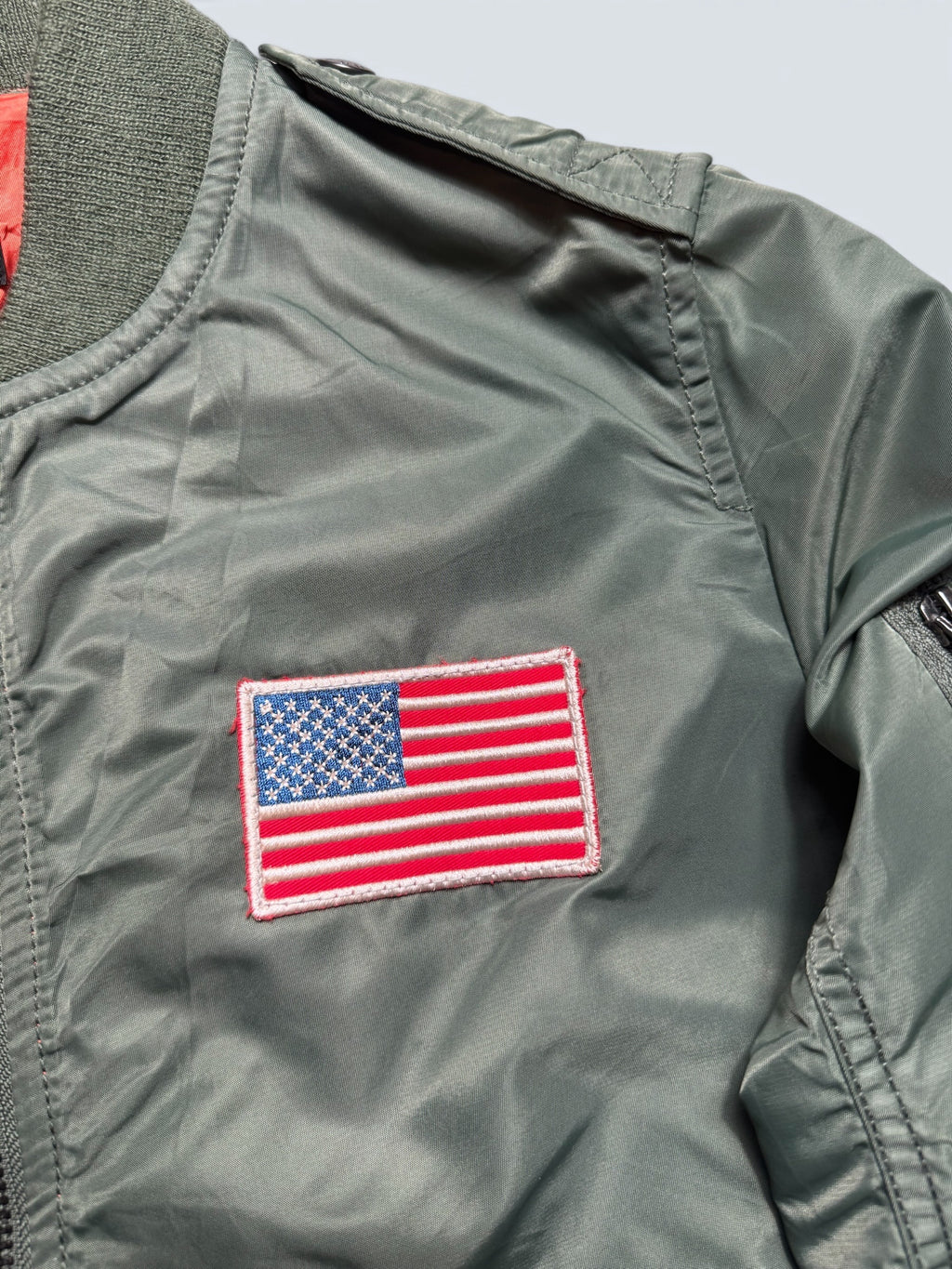 Jacket bomber flight L-2b Avirex ltd top gun usaf full patch kaki vintage 90’s - S/M