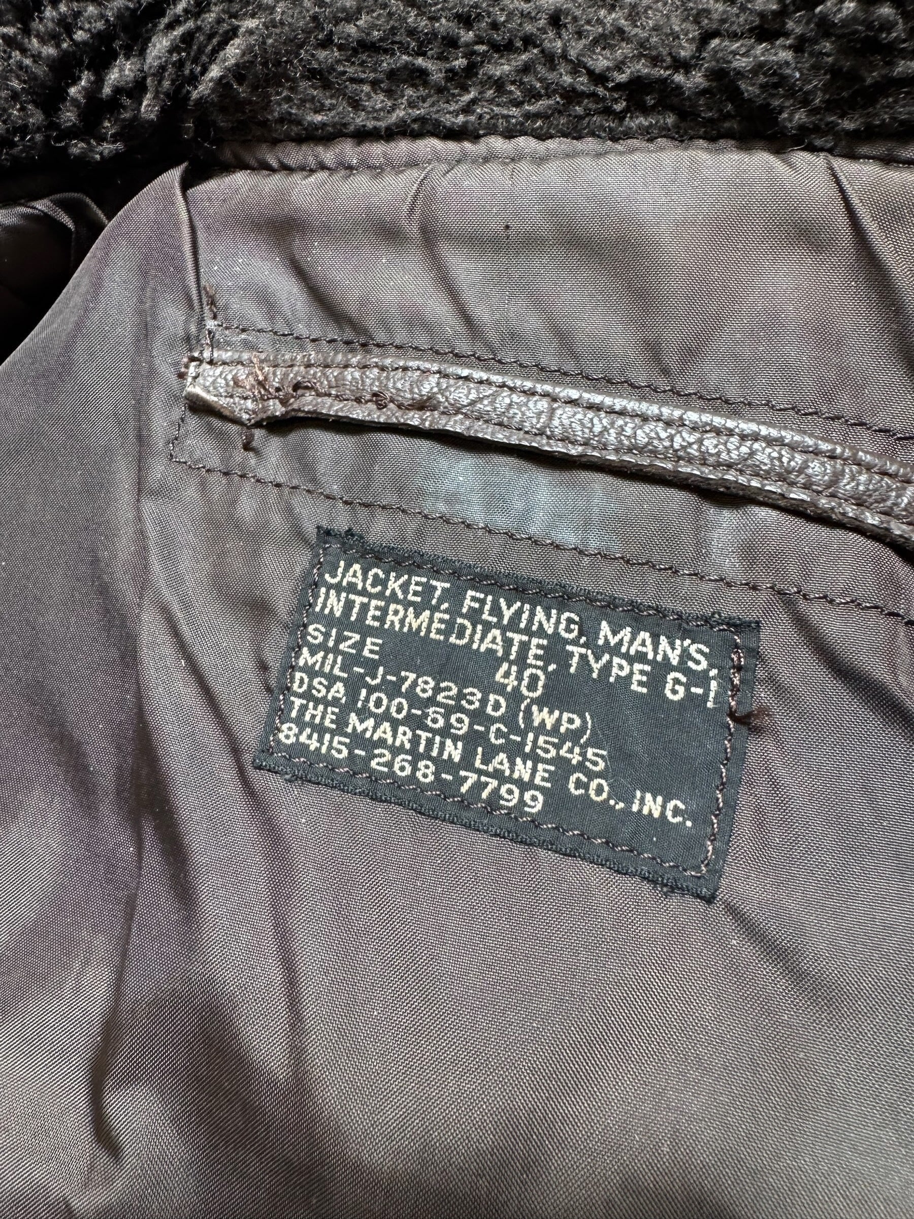 Jacket cuir goatskin flight G-1 original US Navy The Martin Lane 1969 Vietnam Era - 40 (M)